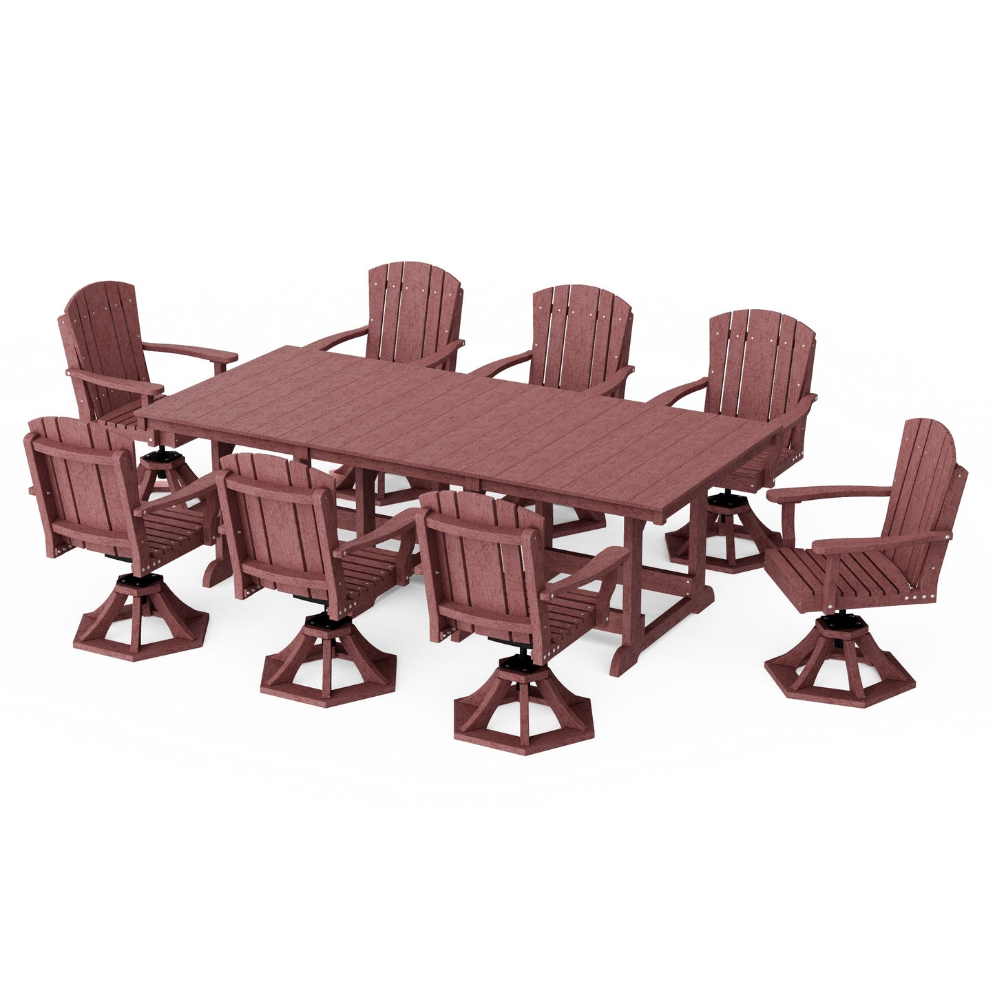 Heritage 9-Piece Swivel Chair Rectangular Dining Set