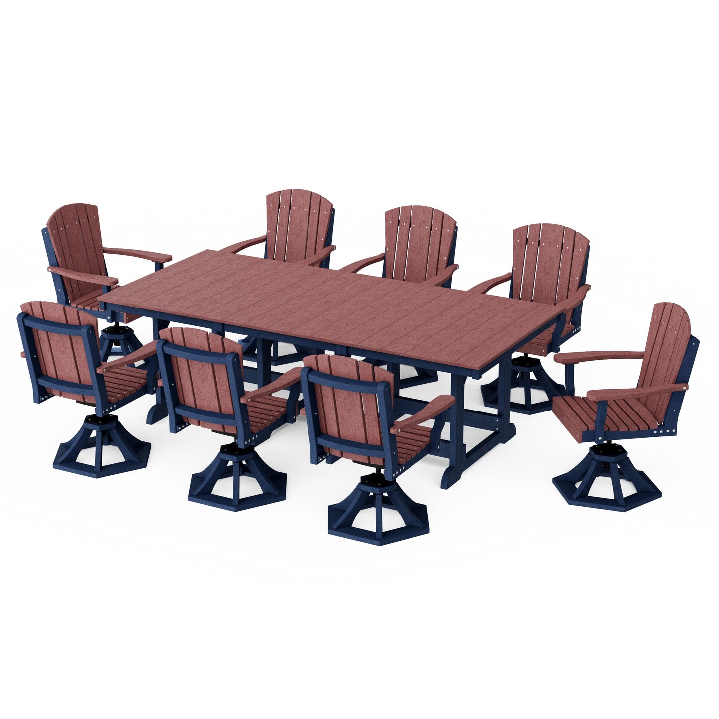 Heritage 9-Piece Swivel Chair Rectangular Dining Set