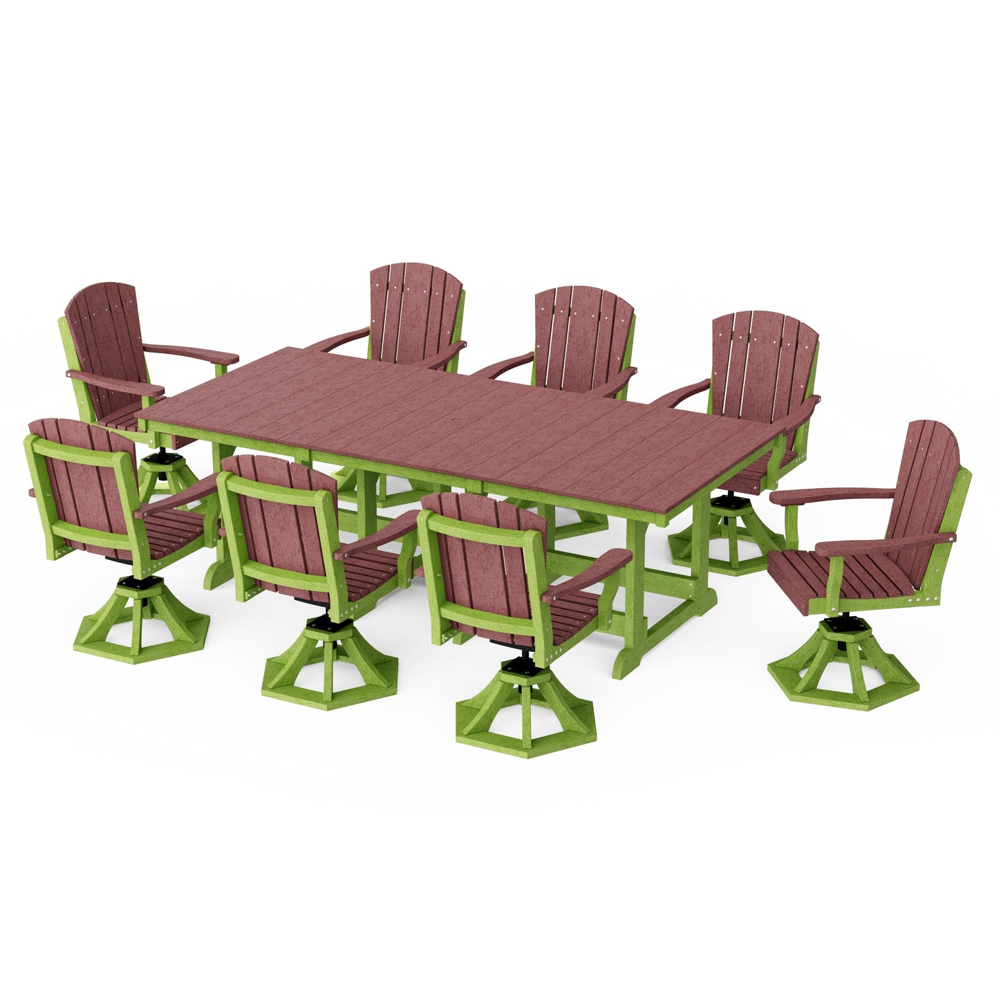 Heritage 9-Piece Swivel Chair Rectangular Dining Set