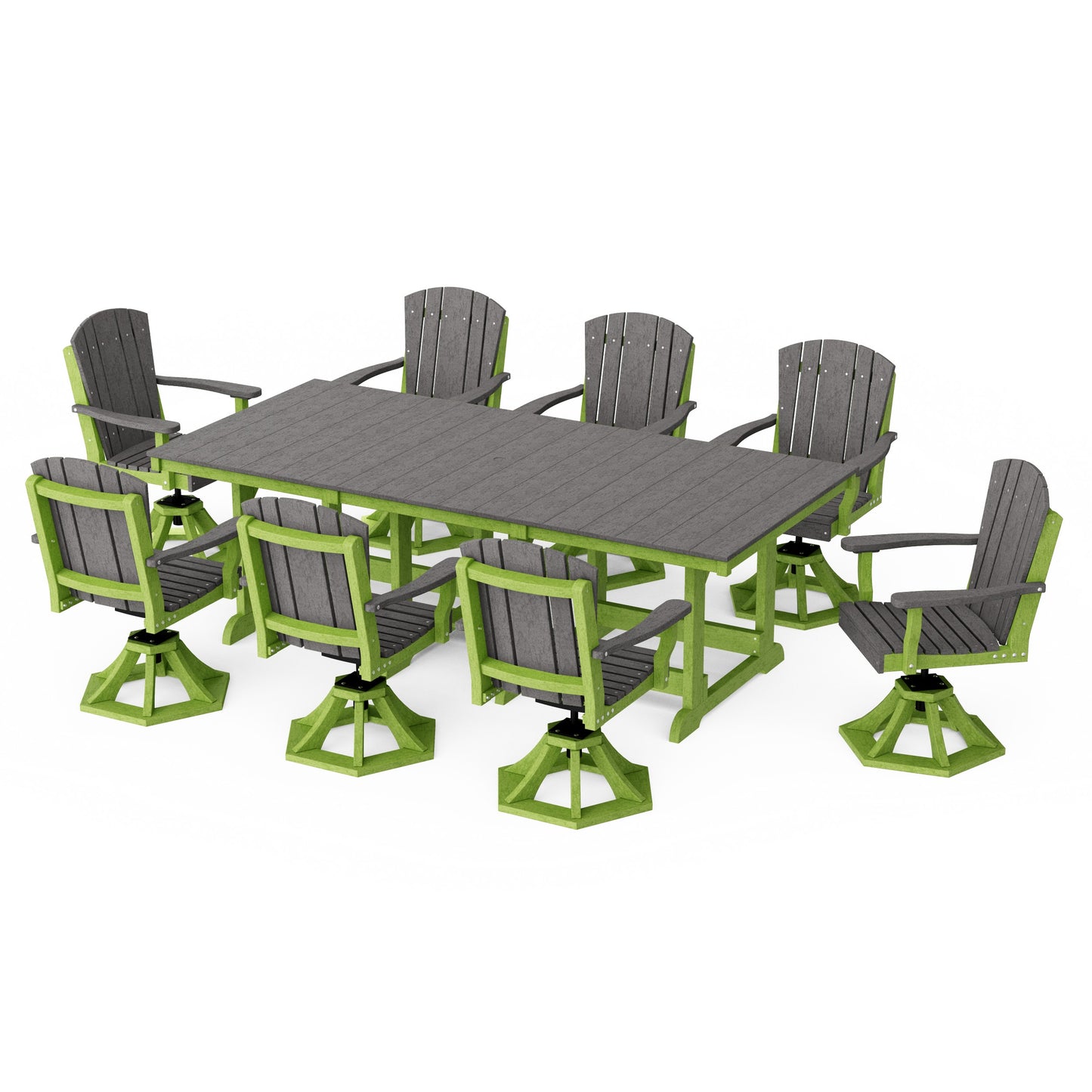 Heritage 9-Piece Swivel Chair Rectangular Dining Set