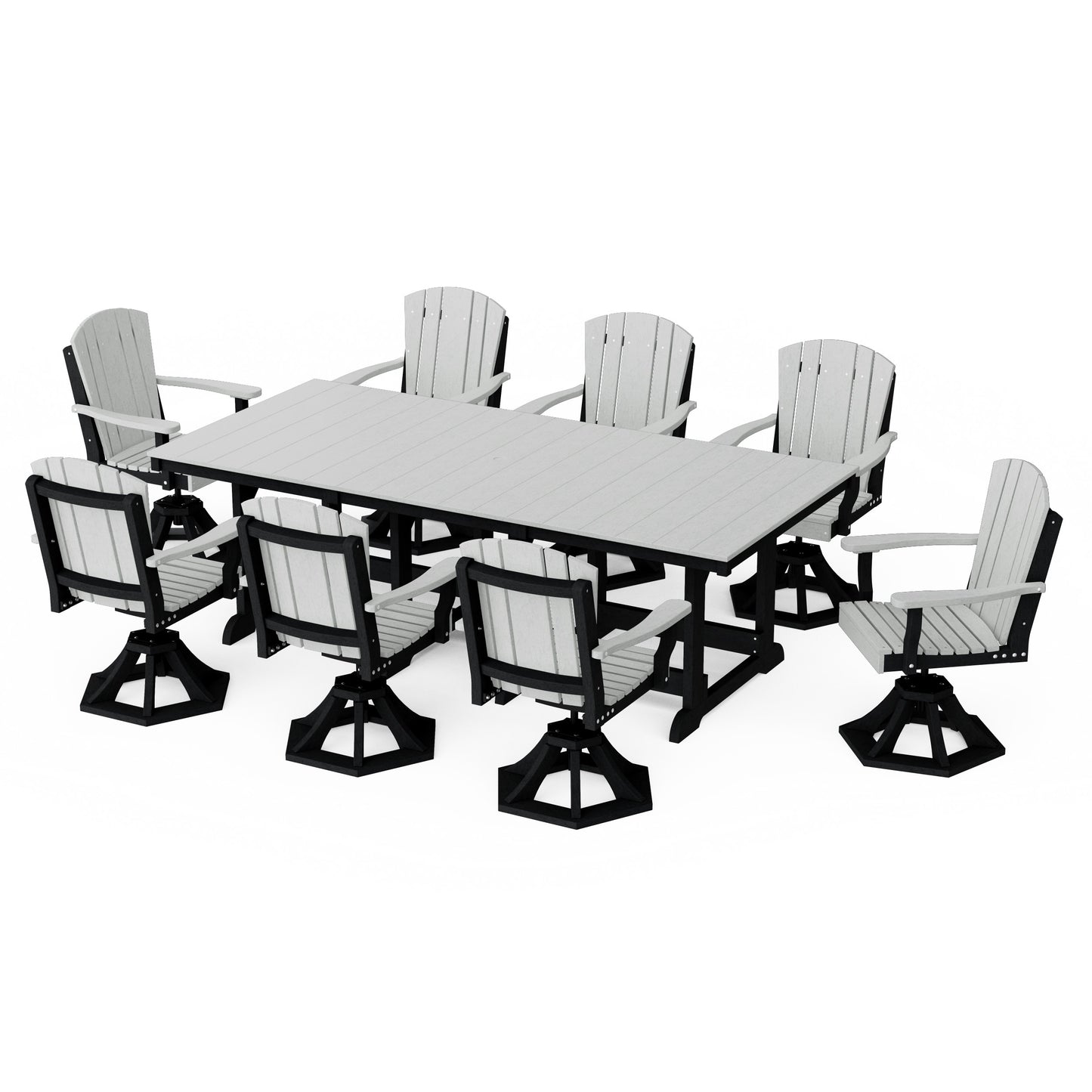 Heritage 9-Piece Swivel Chair Rectangular Dining Set