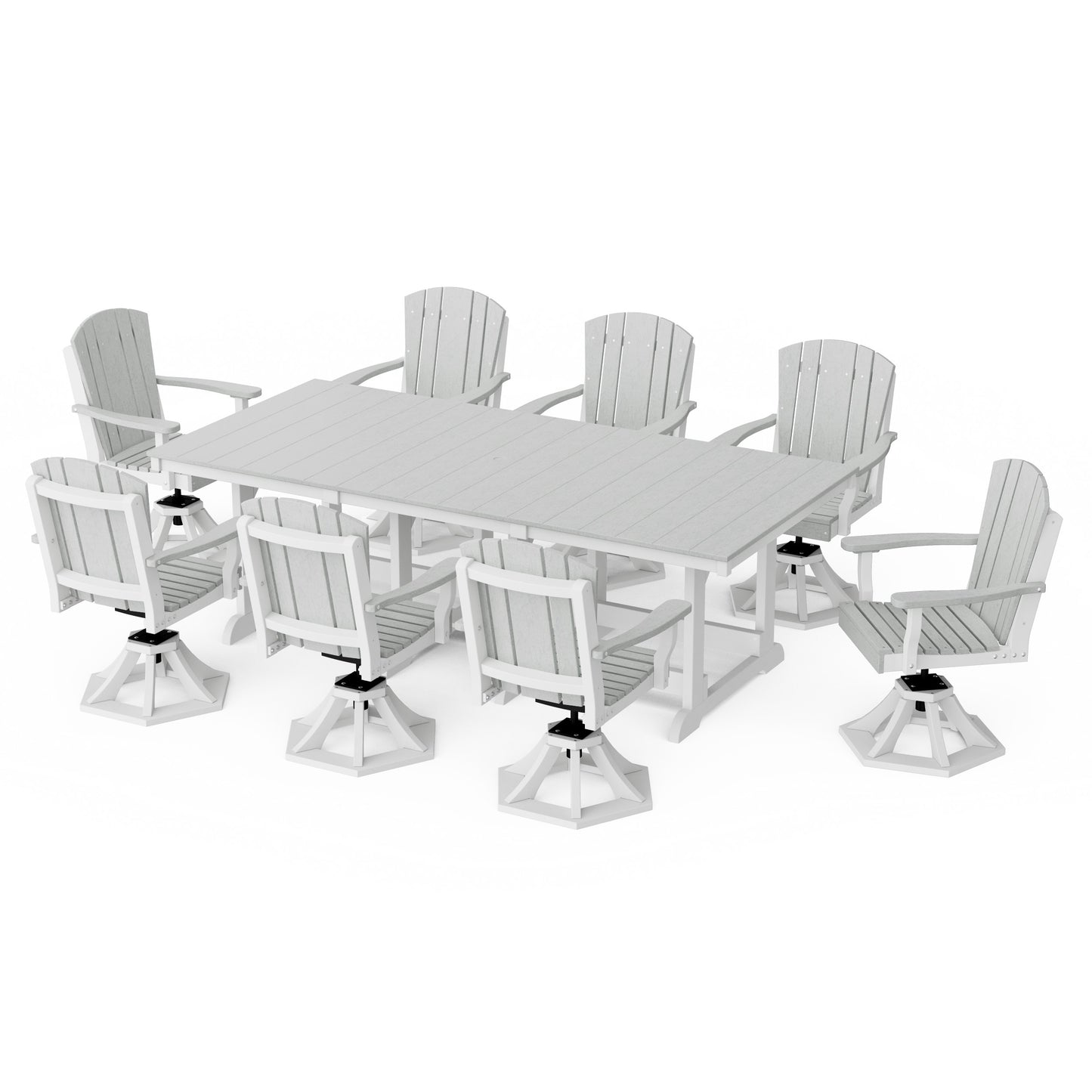 Heritage 9-Piece Swivel Chair Rectangular Dining Set