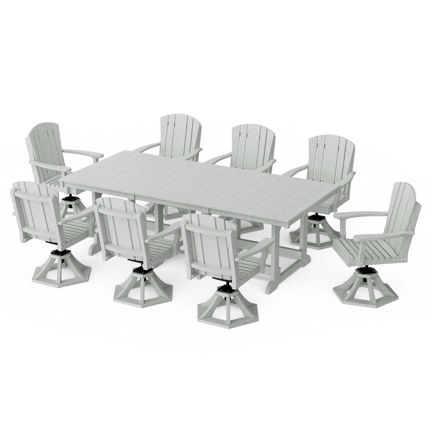 Heritage 9-Piece Swivel Chair Rectangular Dining Set