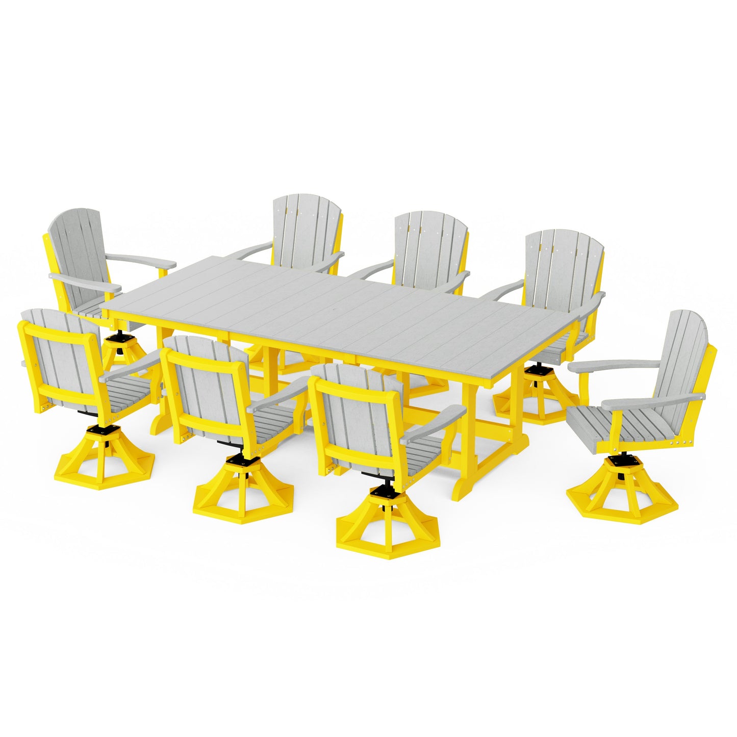 Heritage 9-Piece Swivel Chair Rectangular Dining Set