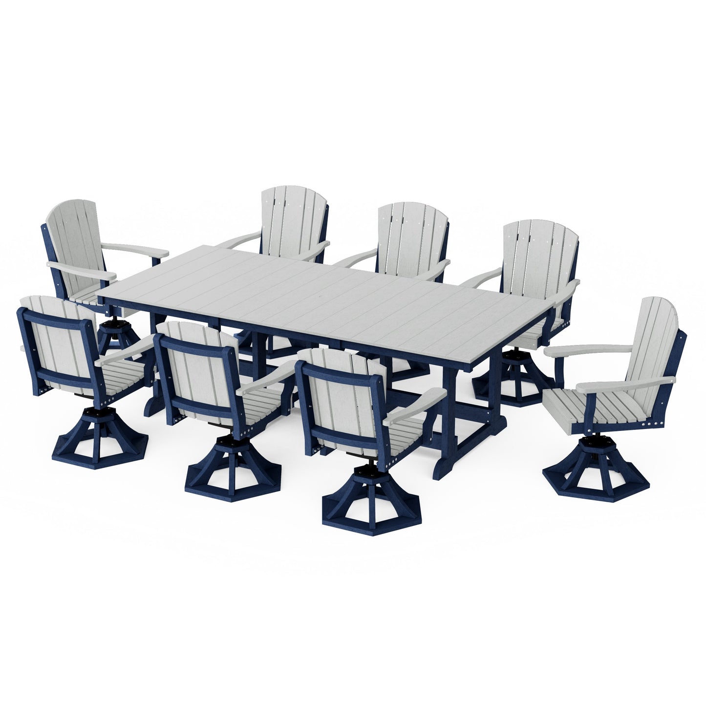 Heritage 9-Piece Swivel Chair Rectangular Dining Set