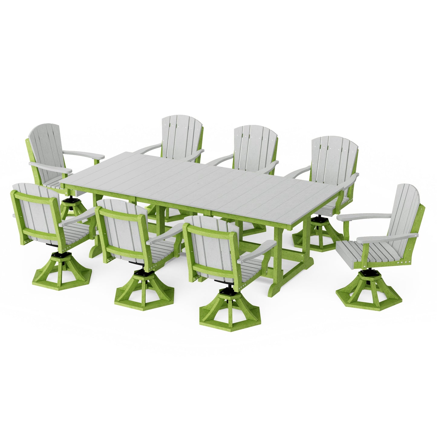 Heritage 9-Piece Swivel Chair Rectangular Dining Set