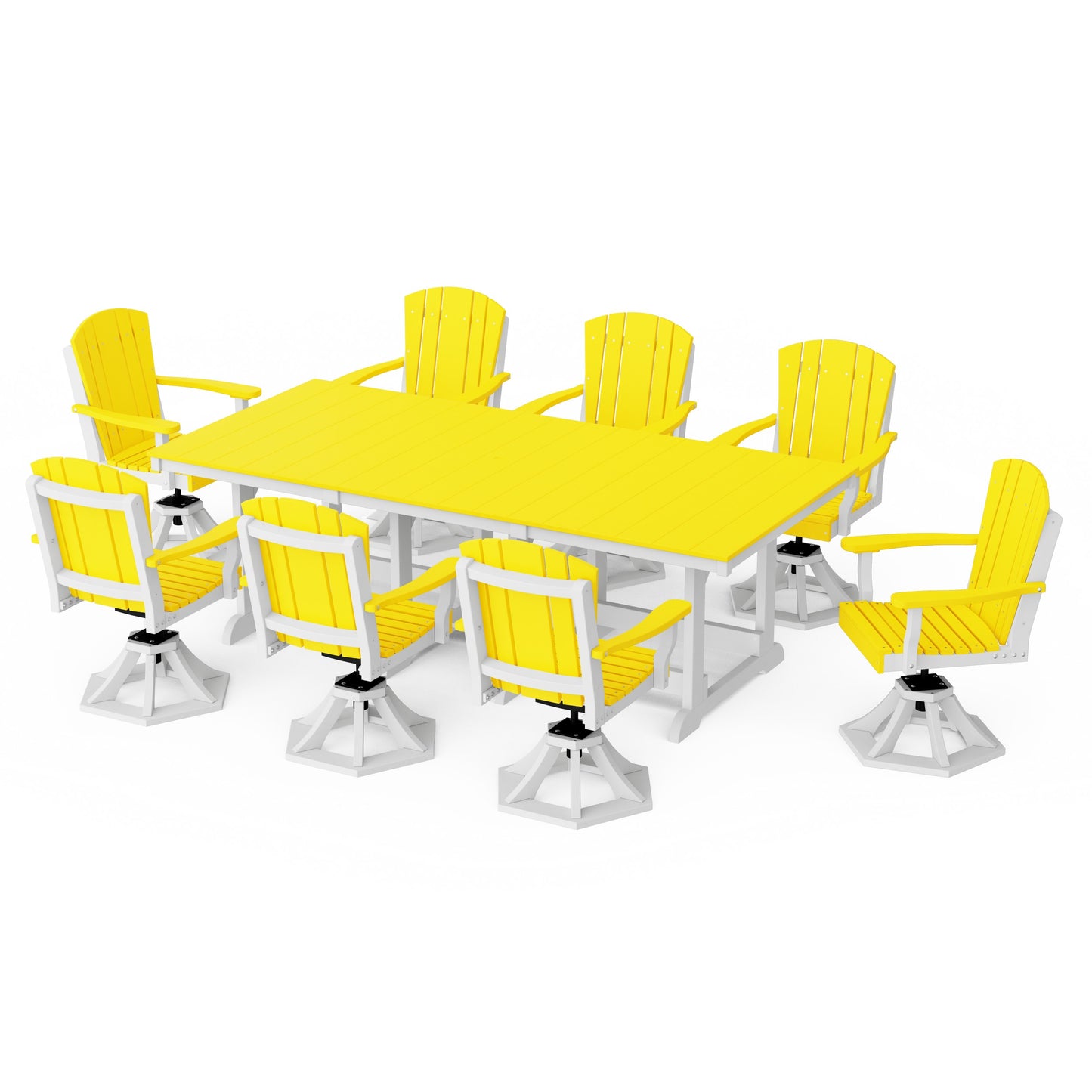 Heritage 9-Piece Swivel Chair Rectangular Dining Set