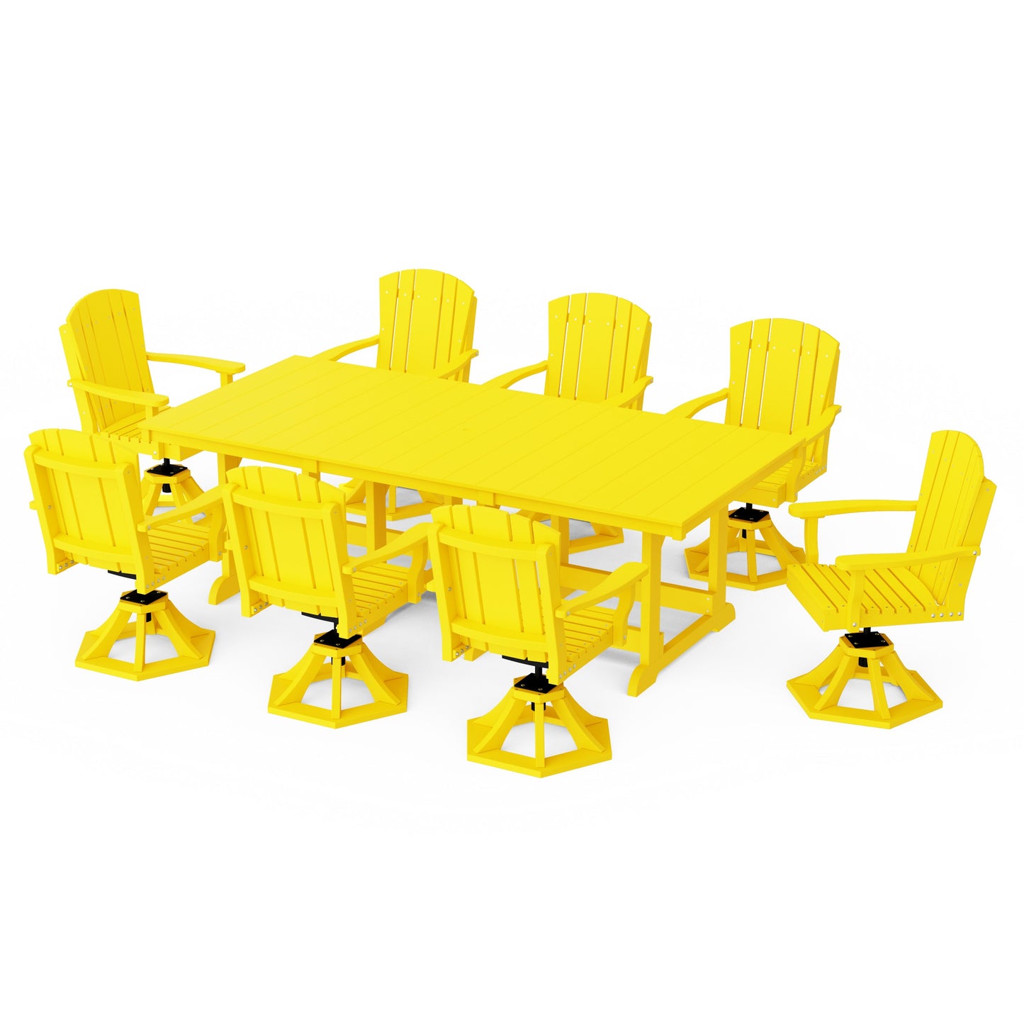 Heritage 9-Piece Swivel Chair Rectangular Dining Set