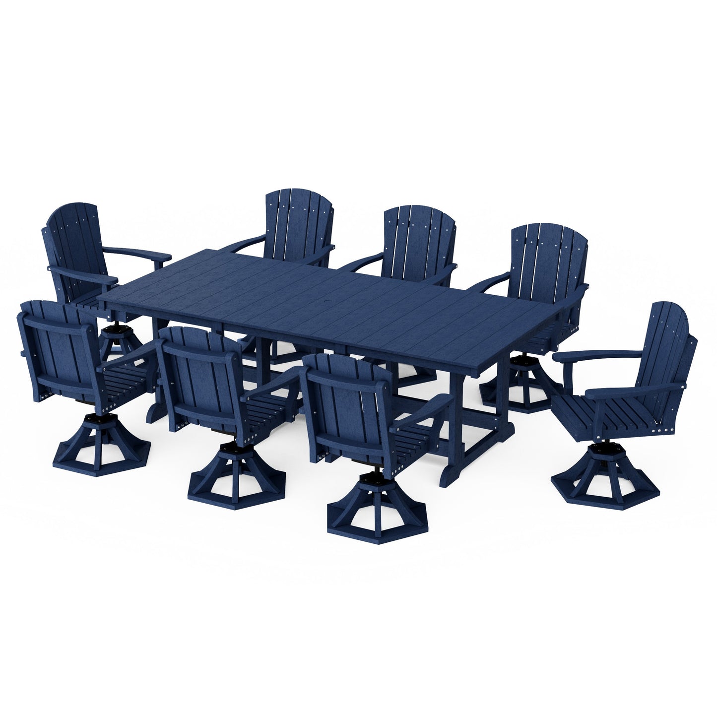 Heritage 9-Piece Swivel Chair Rectangular Dining Set