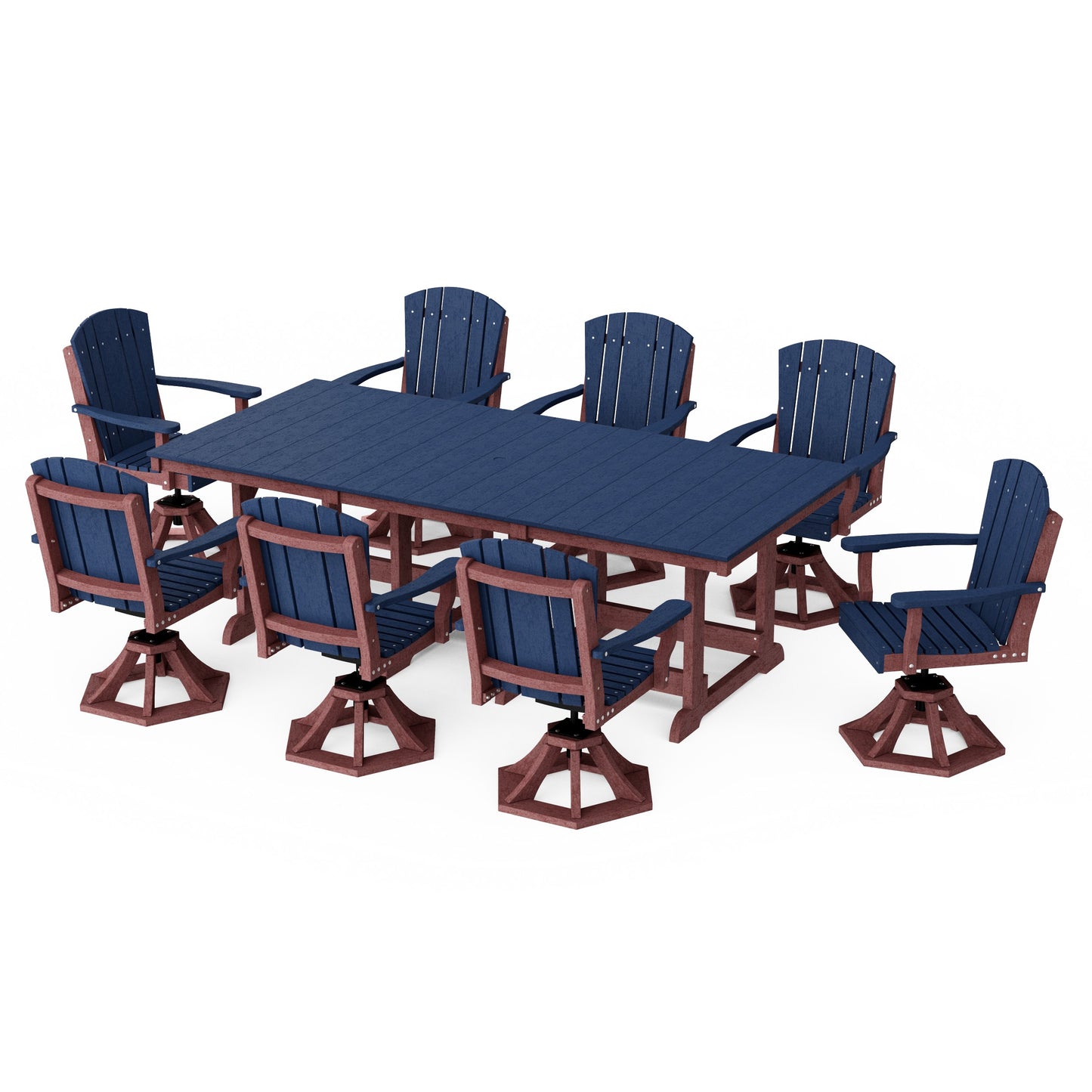 Heritage 9-Piece Swivel Chair Rectangular Dining Set