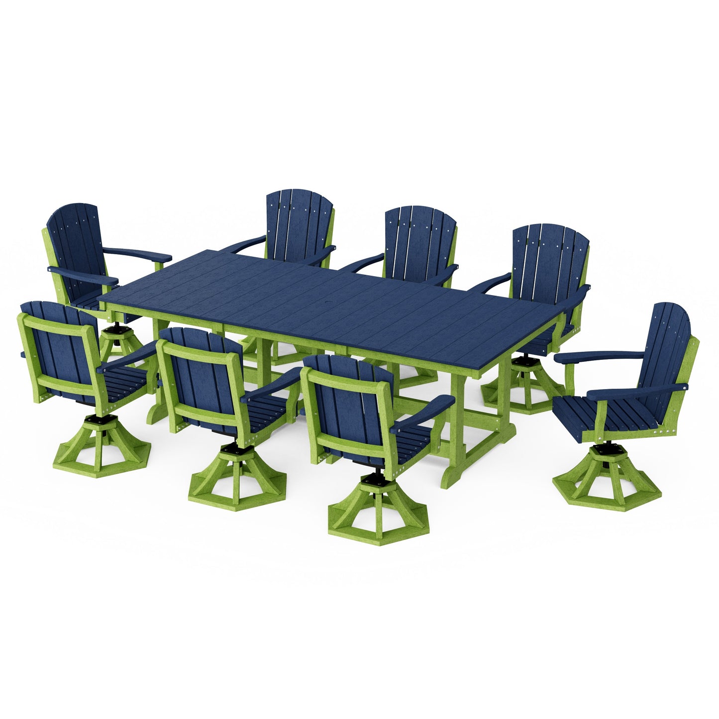 Heritage 9-Piece Swivel Chair Rectangular Dining Set