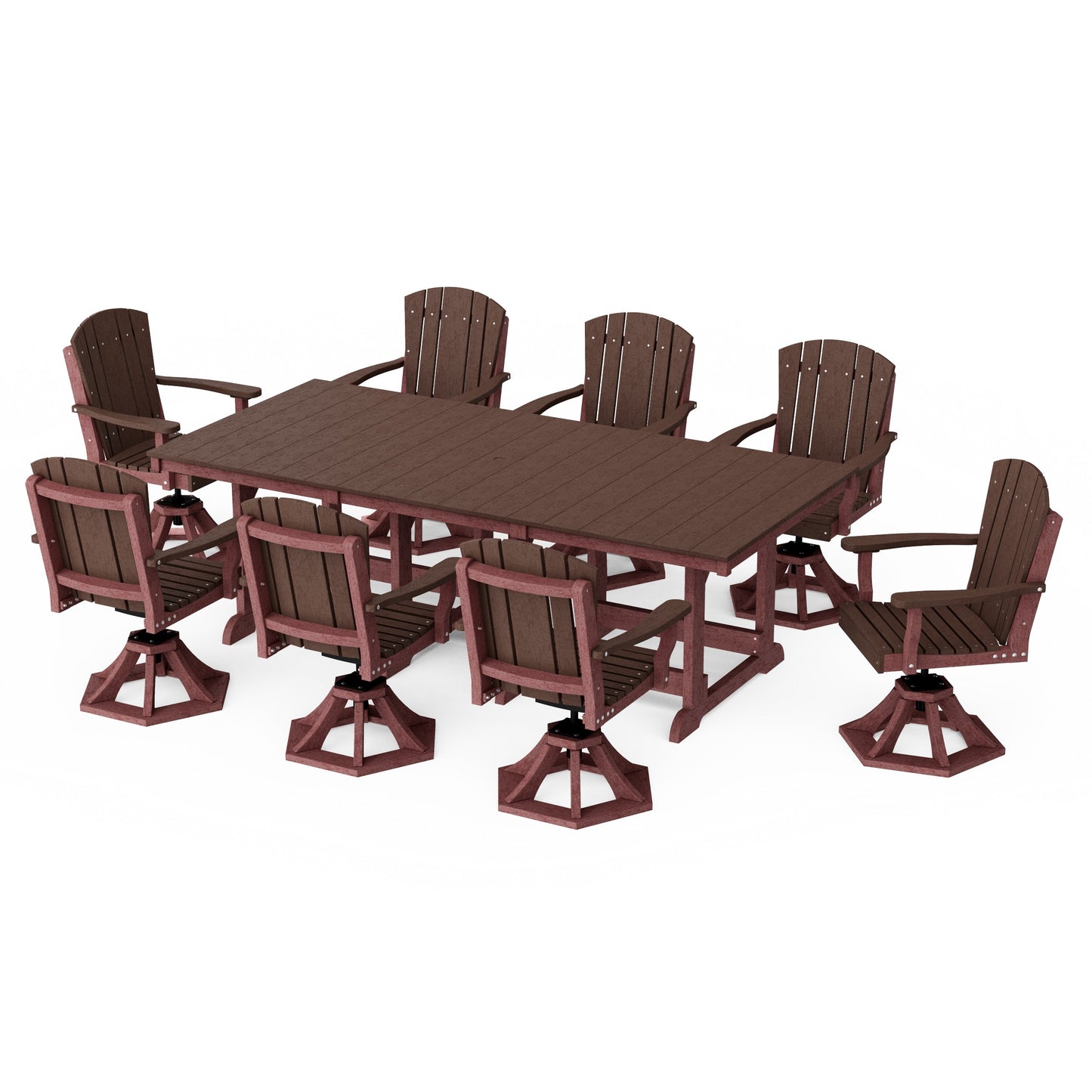 Heritage 9-Piece Swivel Chair Rectangular Dining Set
