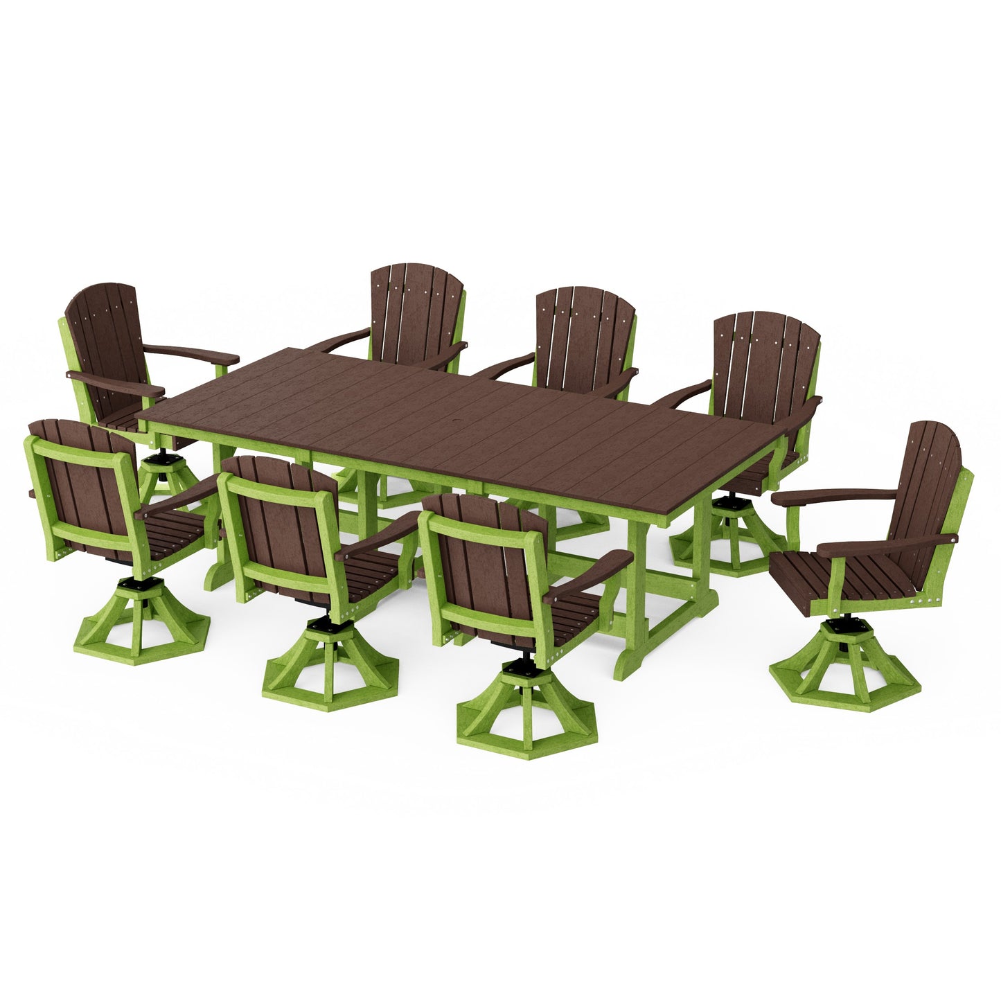 Heritage 9-Piece Swivel Chair Rectangular Dining Set