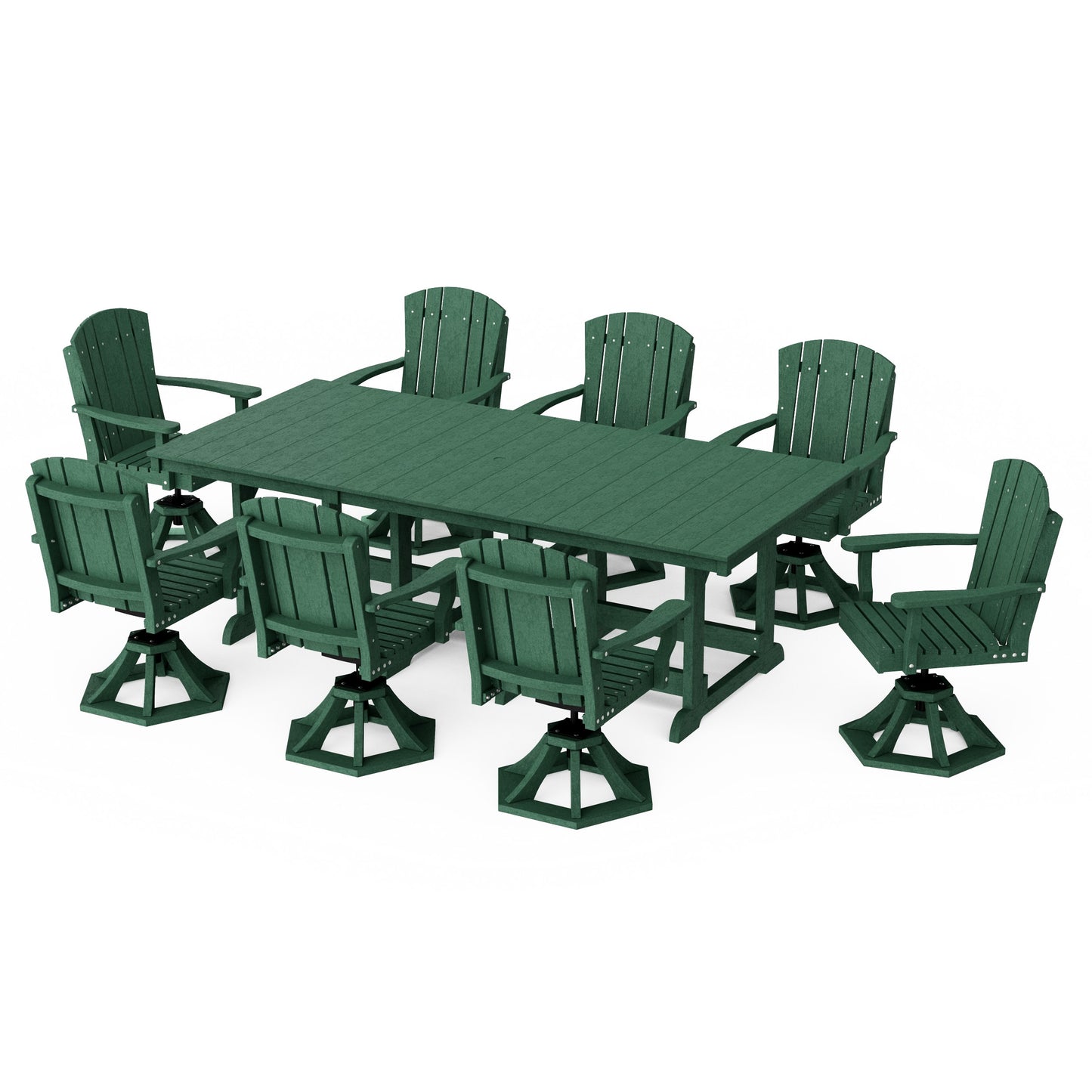 Heritage 9-Piece Swivel Chair Rectangular Dining Set