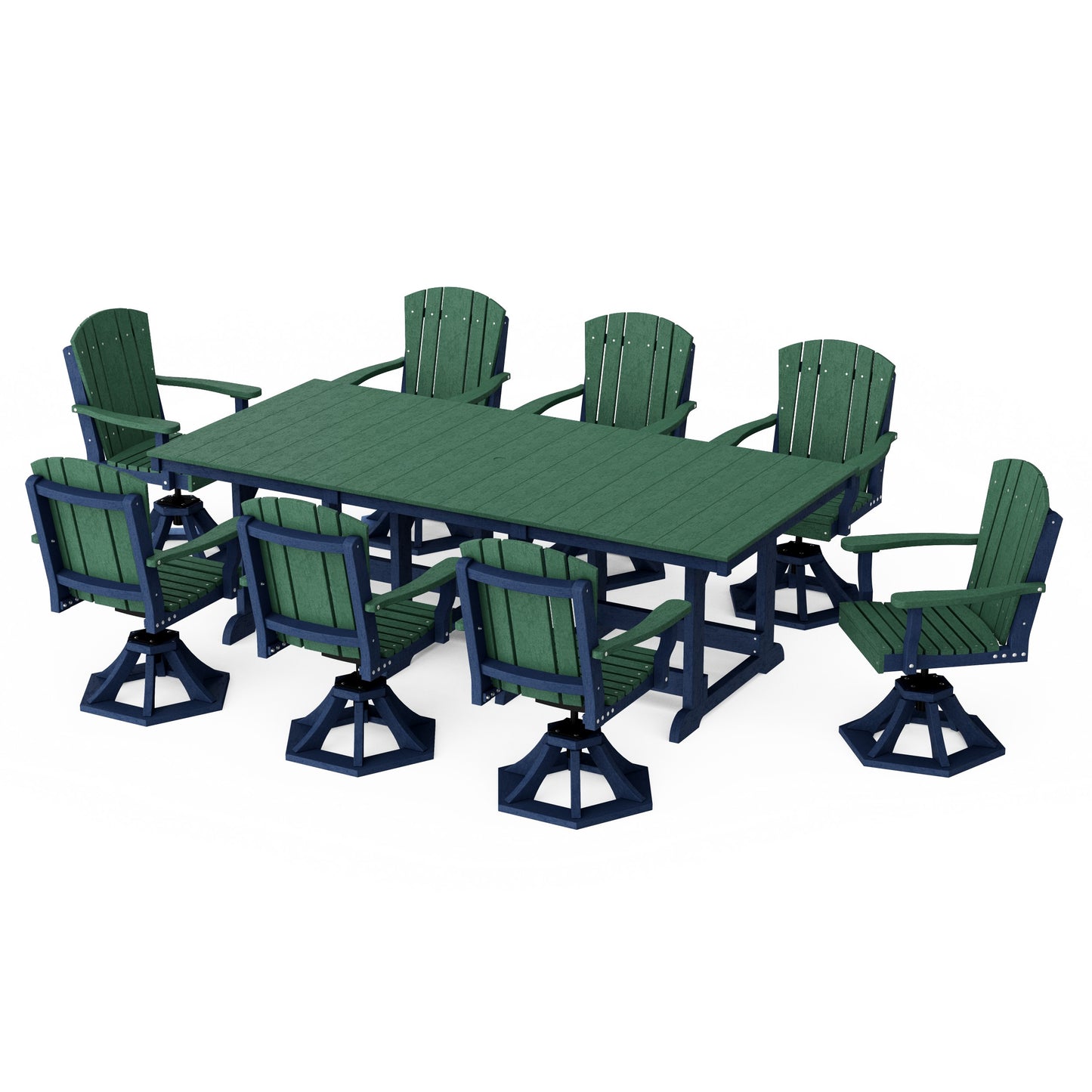 Heritage 9-Piece Swivel Chair Rectangular Dining Set