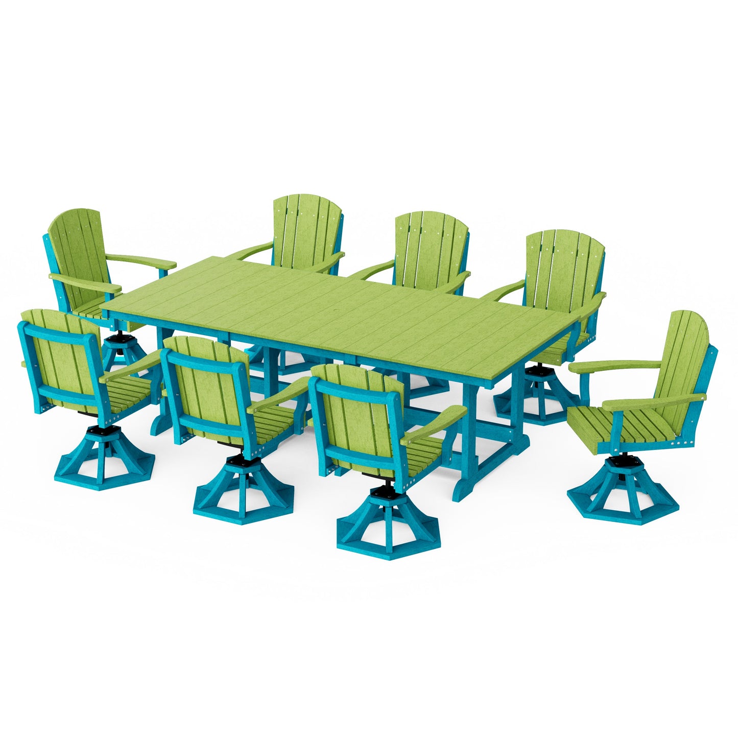 Heritage 9-Piece Swivel Chair Rectangular Dining Set