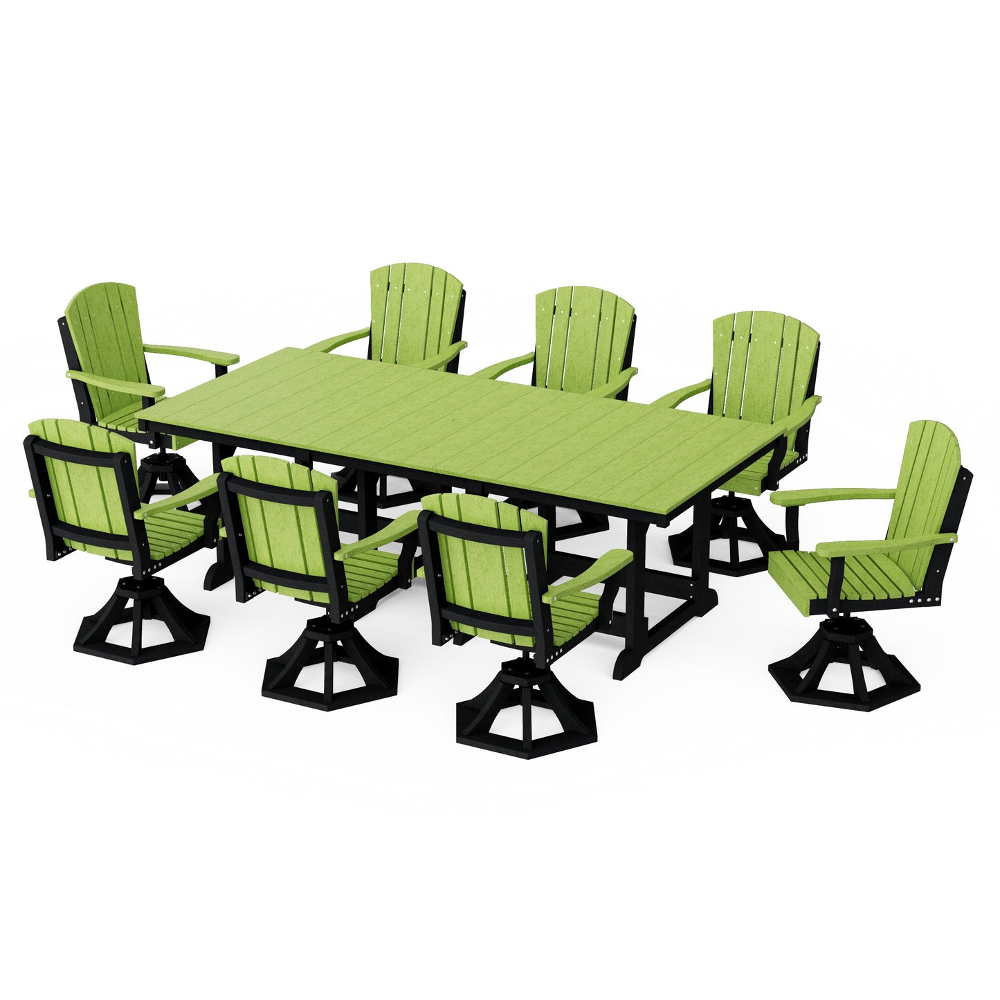 Heritage 9-Piece Swivel Chair Rectangular Dining Set