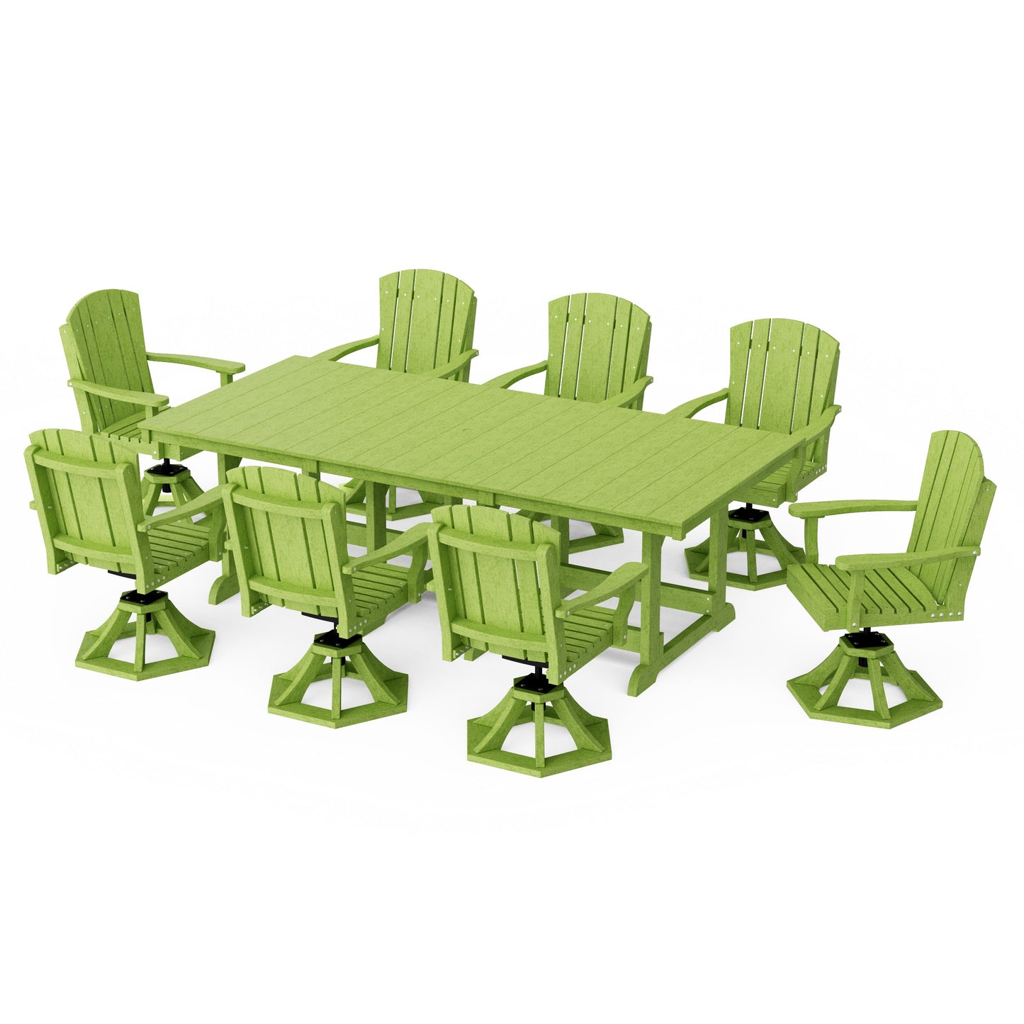 Heritage 9-Piece Swivel Chair Rectangular Dining Set
