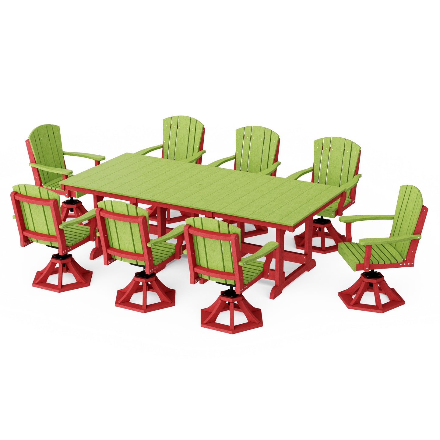 Heritage 9-Piece Swivel Chair Rectangular Dining Set