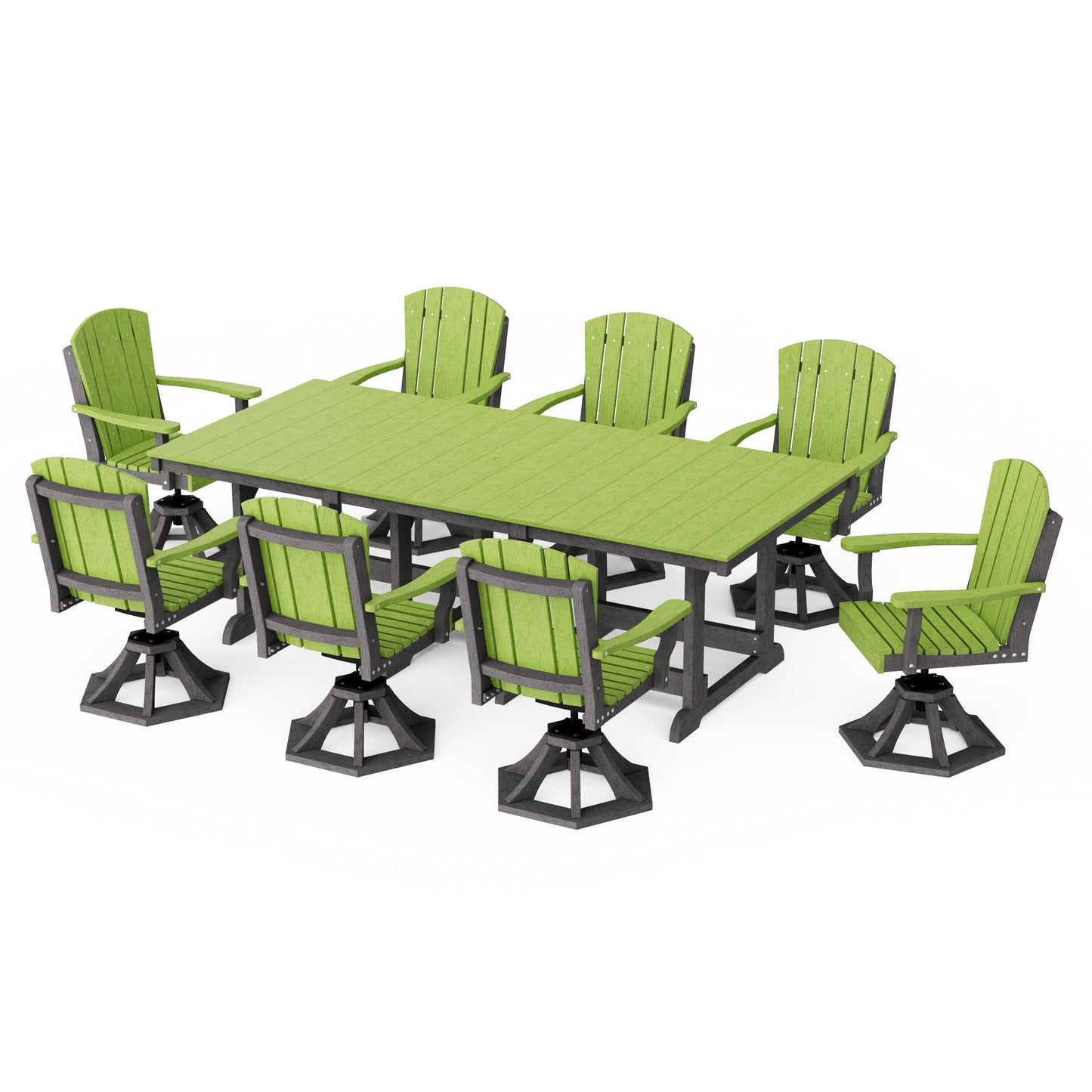 Heritage 9-Piece Swivel Chair Rectangular Dining Set