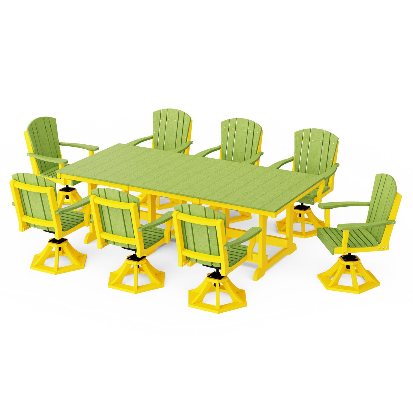 Heritage 9-Piece Swivel Chair Rectangular Dining Set