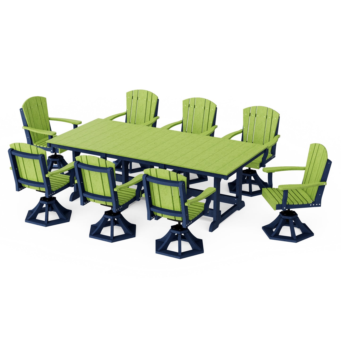 Heritage 9-Piece Swivel Chair Rectangular Dining Set