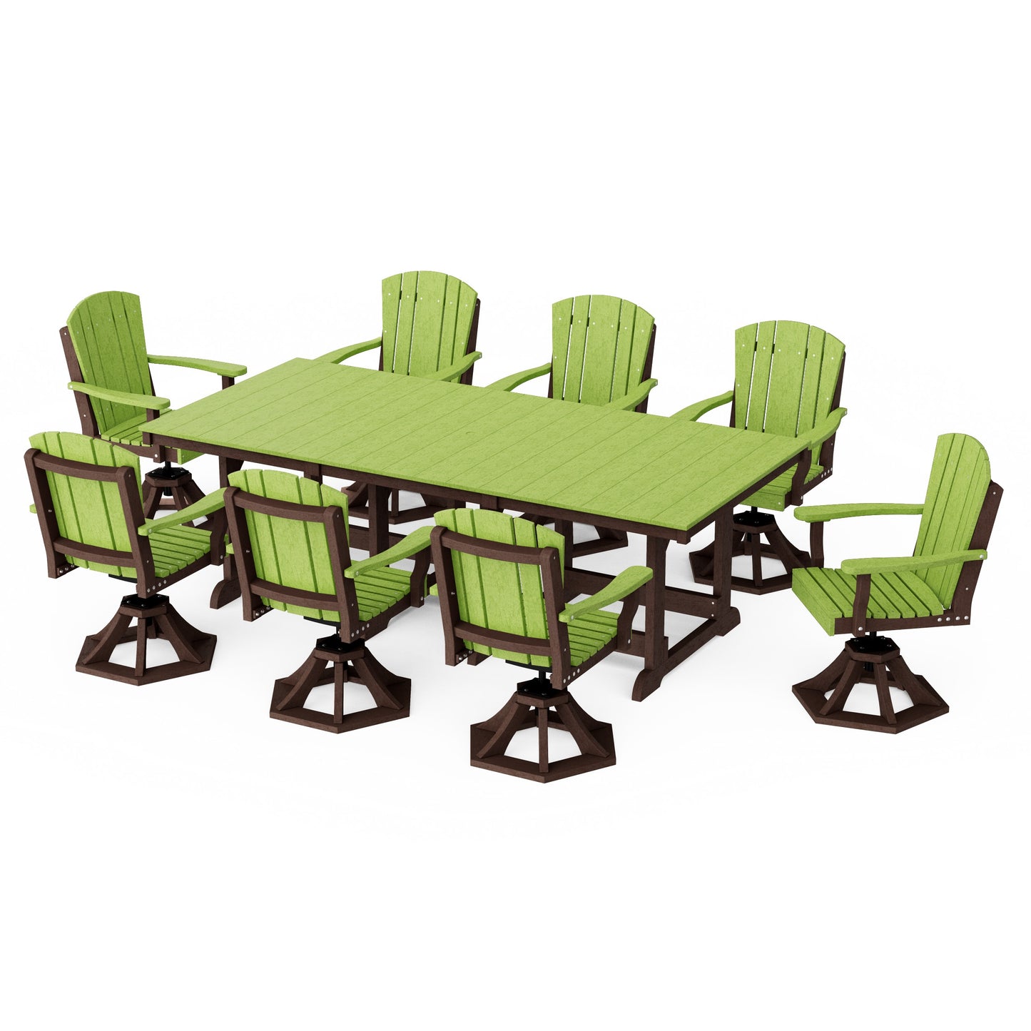 Heritage 9-Piece Swivel Chair Rectangular Dining Set