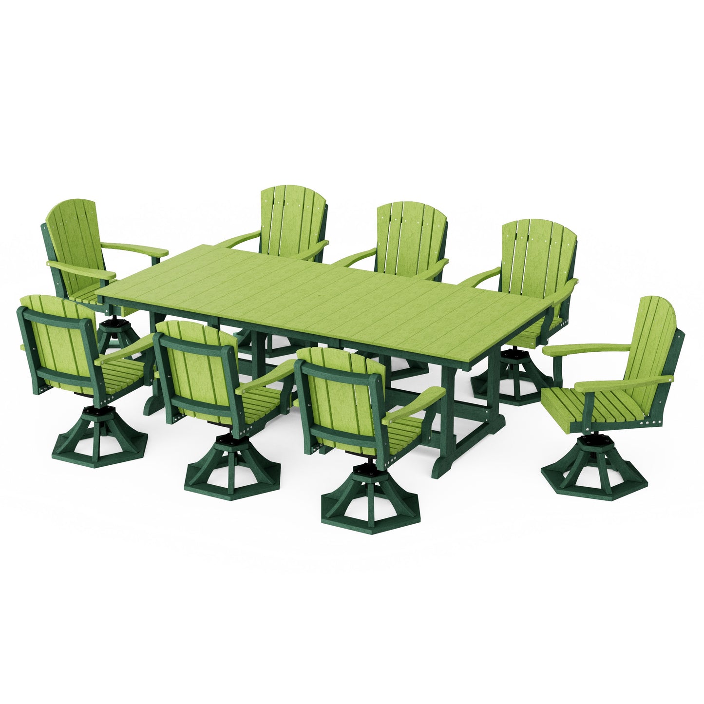 Heritage 9-Piece Swivel Chair Rectangular Dining Set