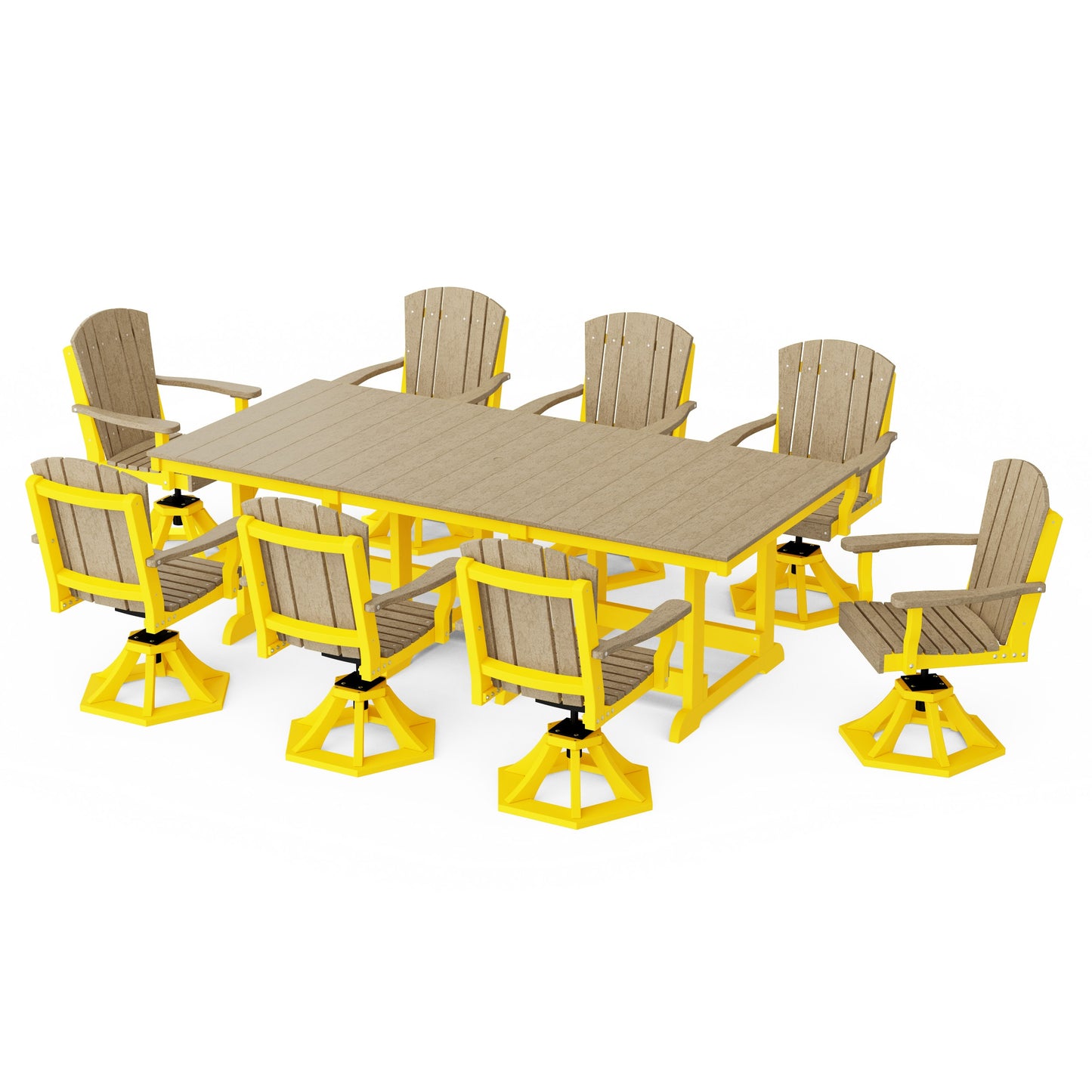 Heritage 9-Piece Swivel Chair Rectangular Dining Set