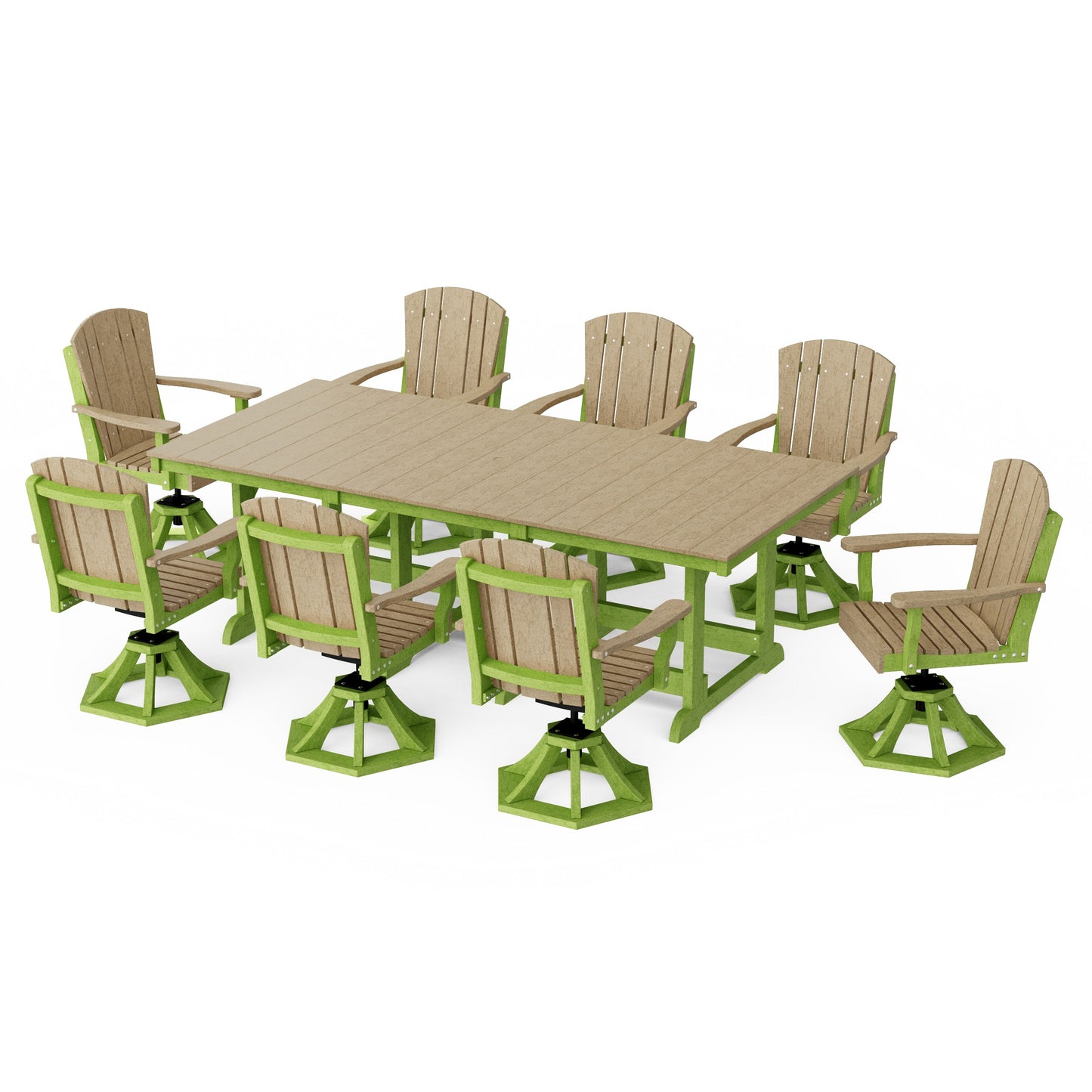 Heritage 9-Piece Swivel Chair Rectangular Dining Set