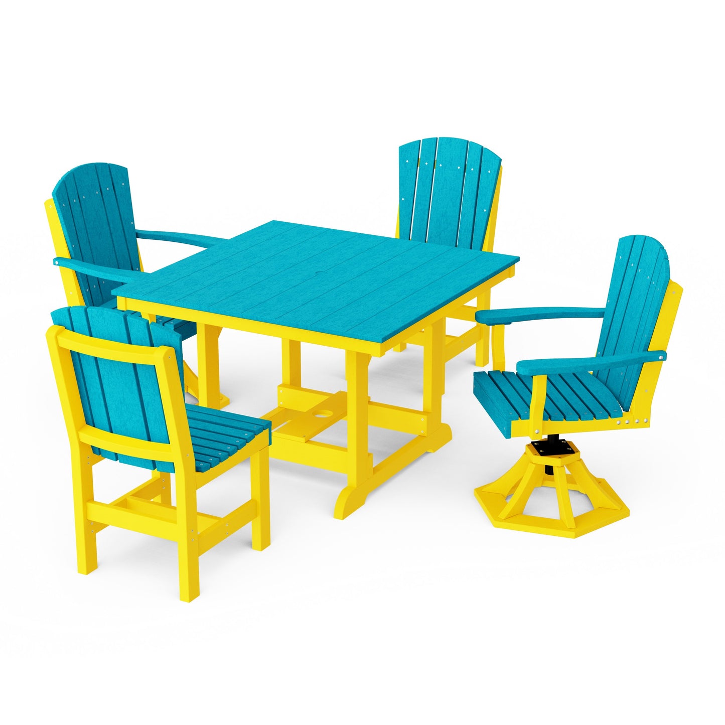 Heritage 5-Piece Dining Set with Swivel Chairs