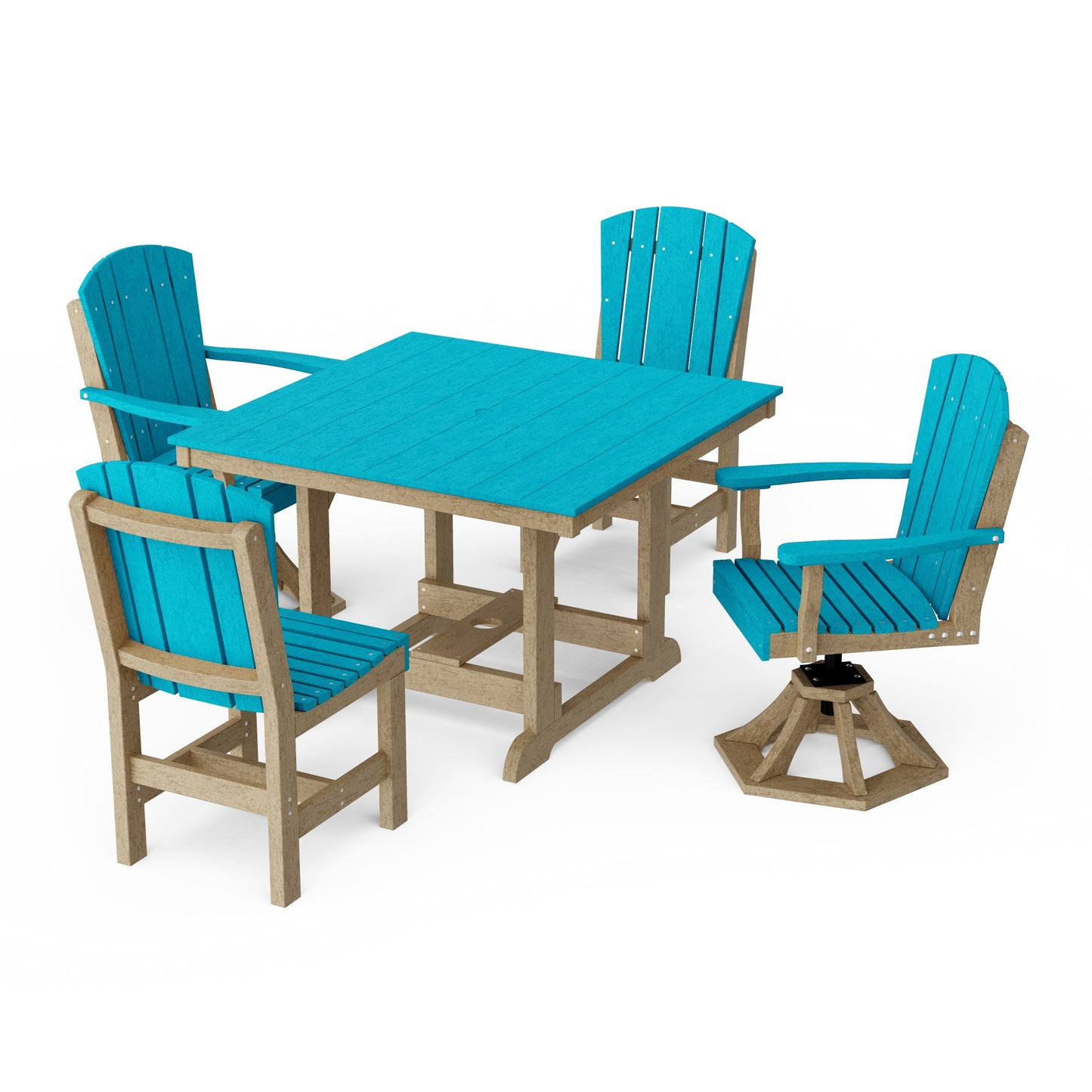 Heritage 5-Piece Dining Set with Swivel Chairs