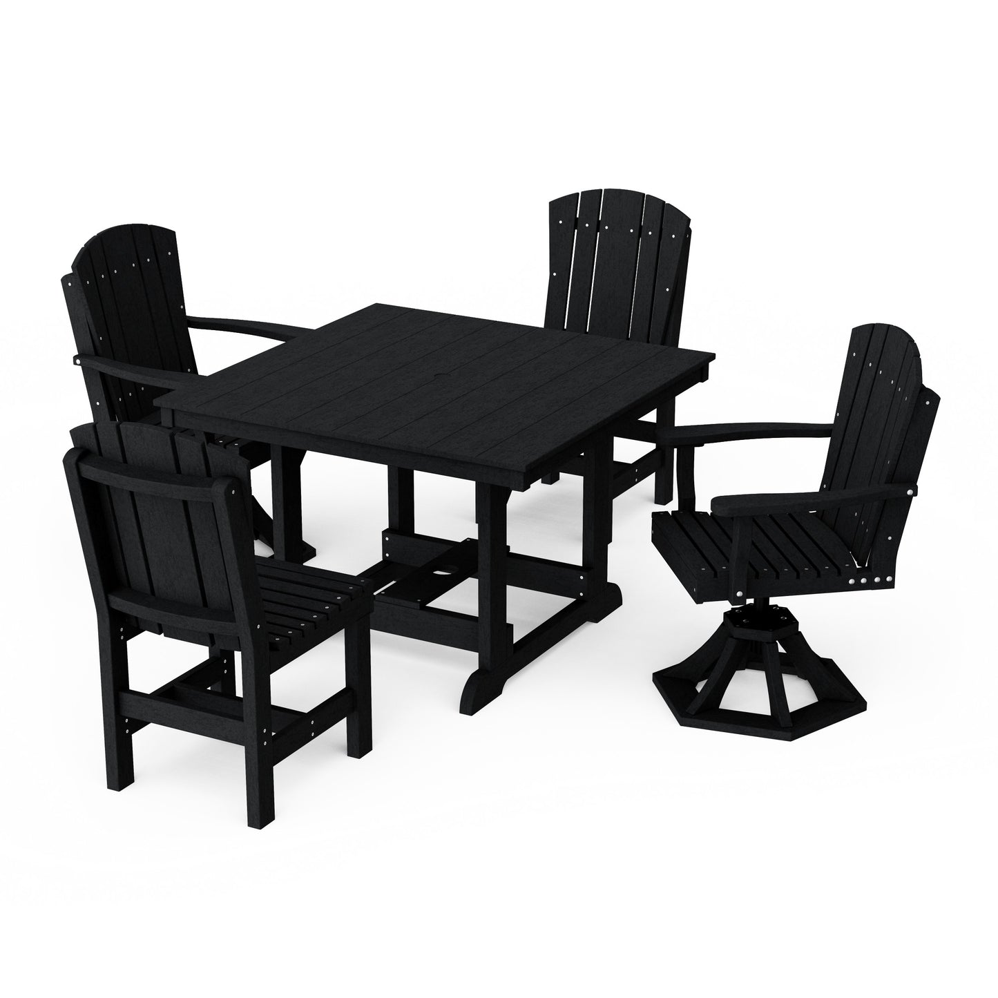 Heritage 5-Piece Dining Set with Swivel Chairs