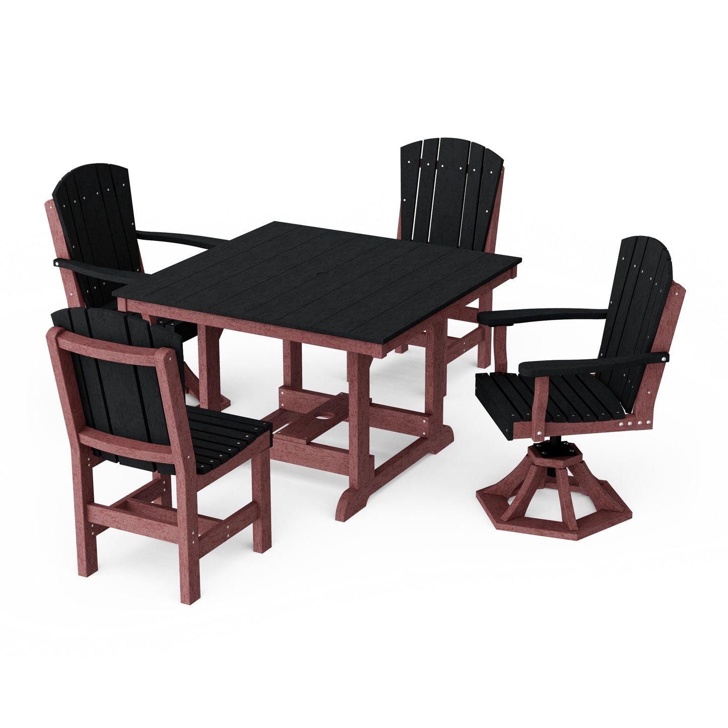 Heritage 5-Piece Dining Set with Swivel Chairs