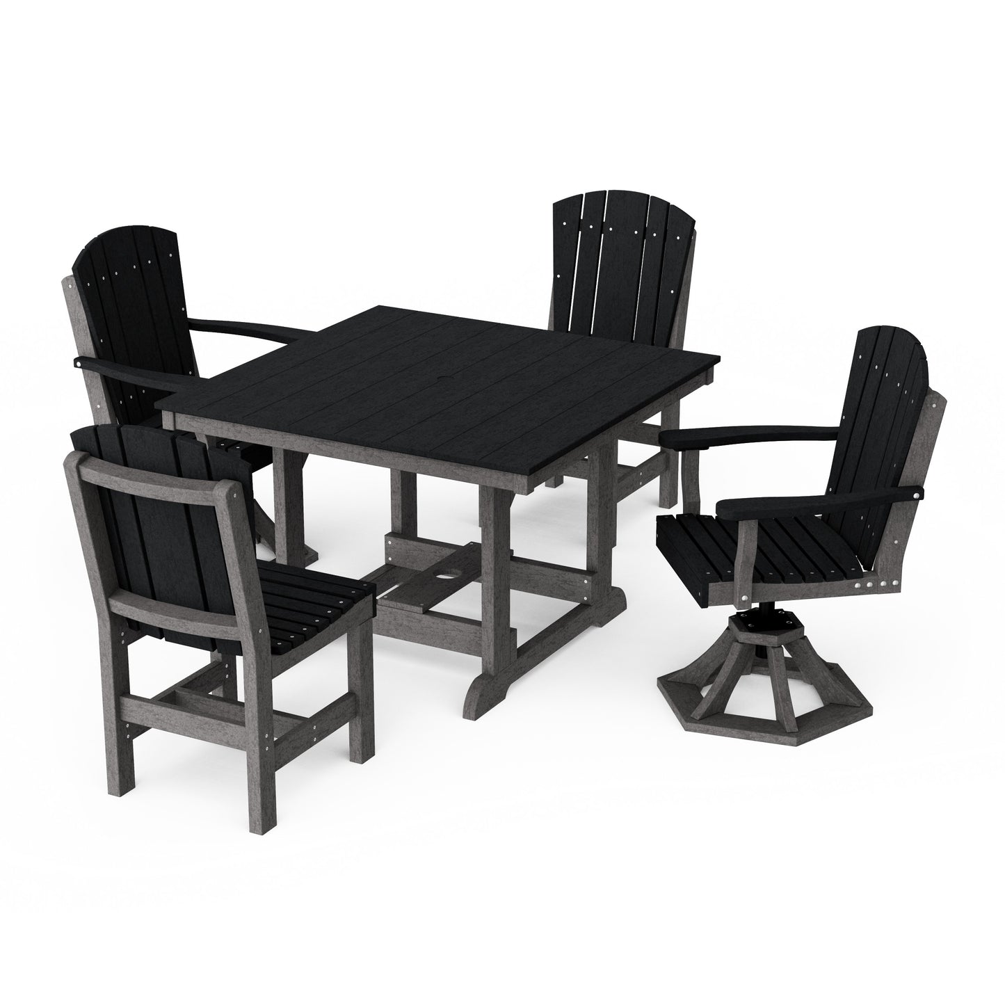 Heritage 5-Piece Dining Set with Swivel Chairs
