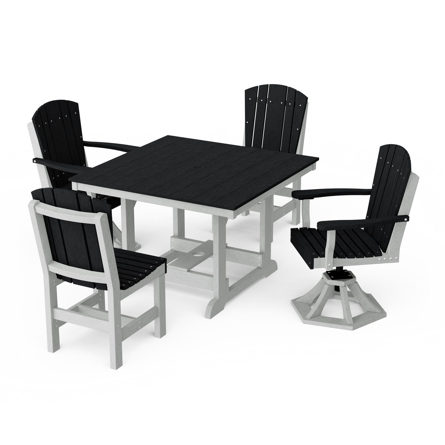 Heritage 5-Piece Dining Set with Swivel Chairs