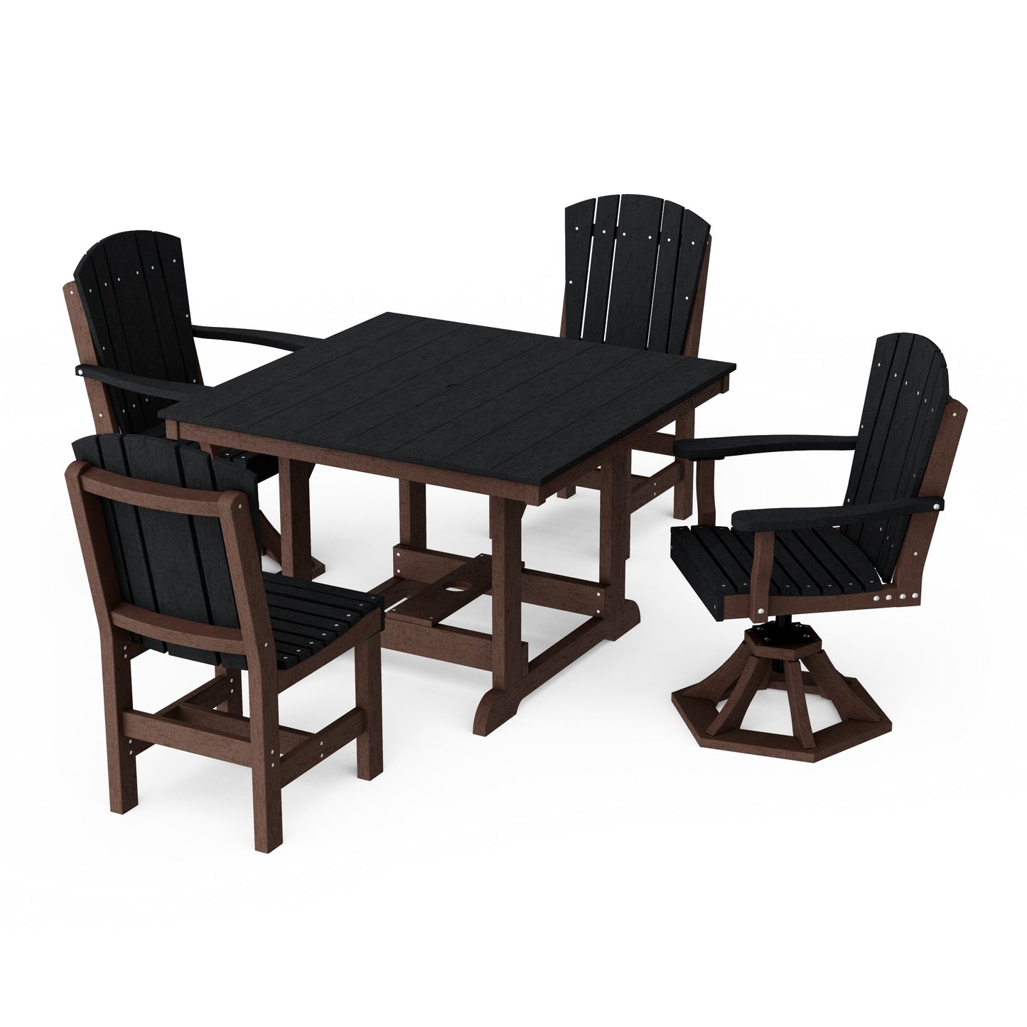 Heritage 5-Piece Dining Set with Swivel Chairs