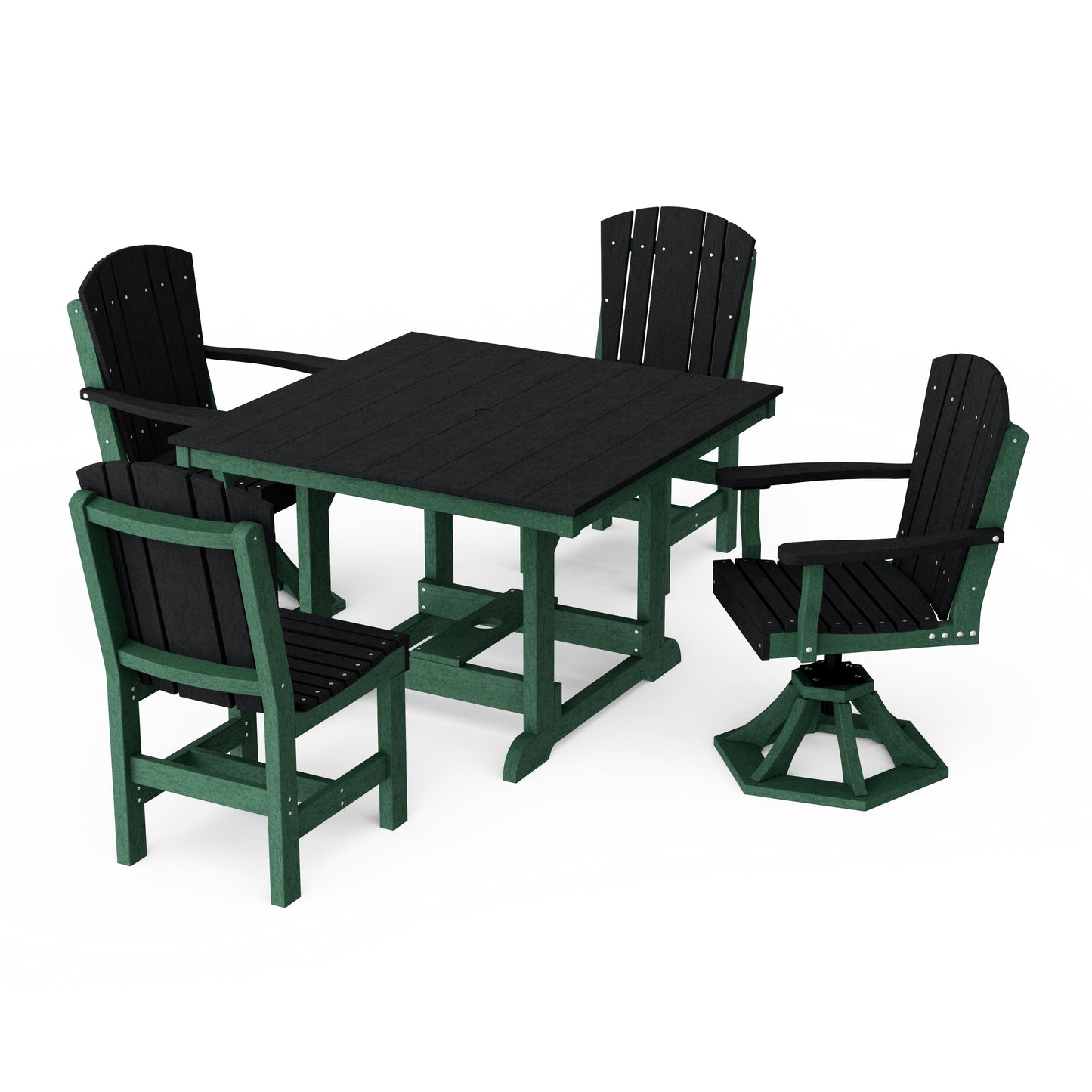 Heritage 5-Piece Dining Set with Swivel Chairs