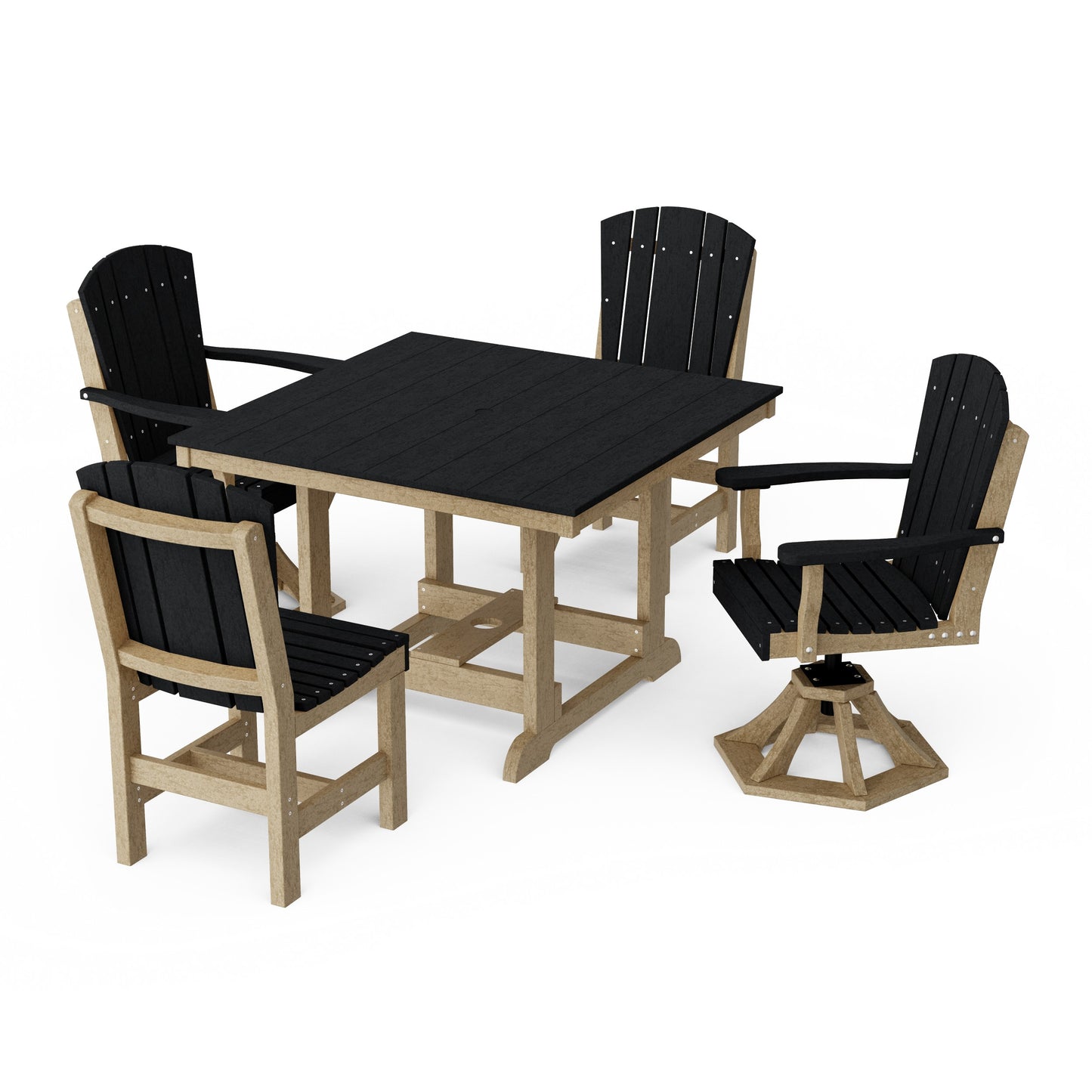 Heritage 5-Piece Dining Set with Swivel Chairs