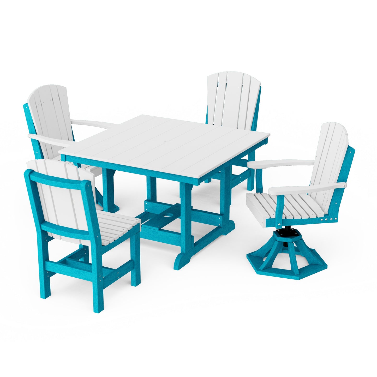 Heritage 5-Piece Dining Set with Swivel Chairs