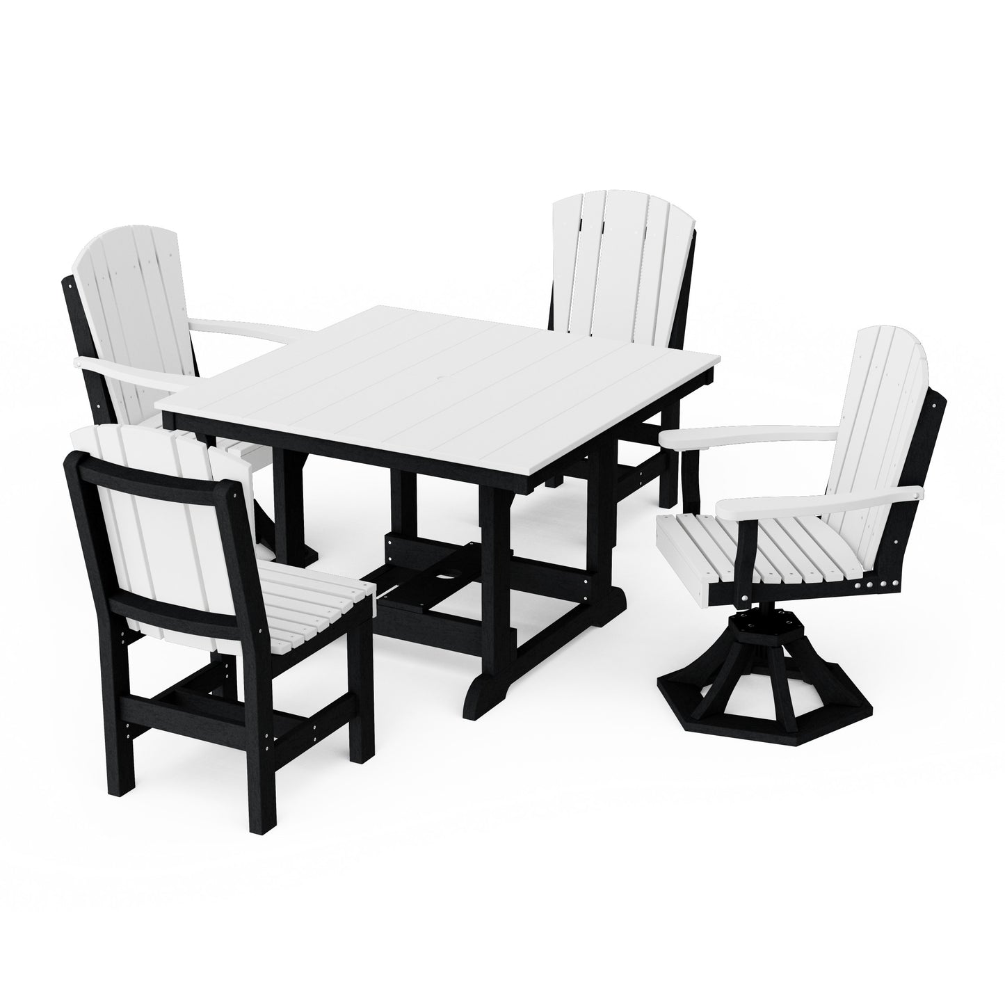 Heritage 5-Piece Dining Set with Swivel Chairs