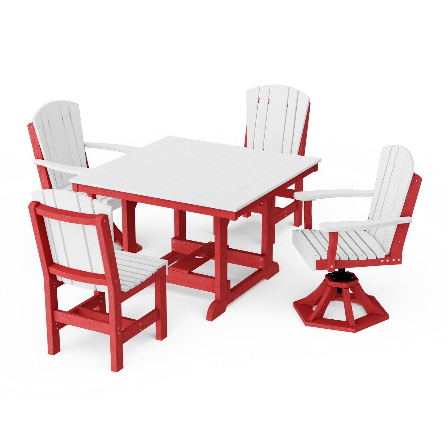 Heritage 5-Piece Dining Set with Swivel Chairs