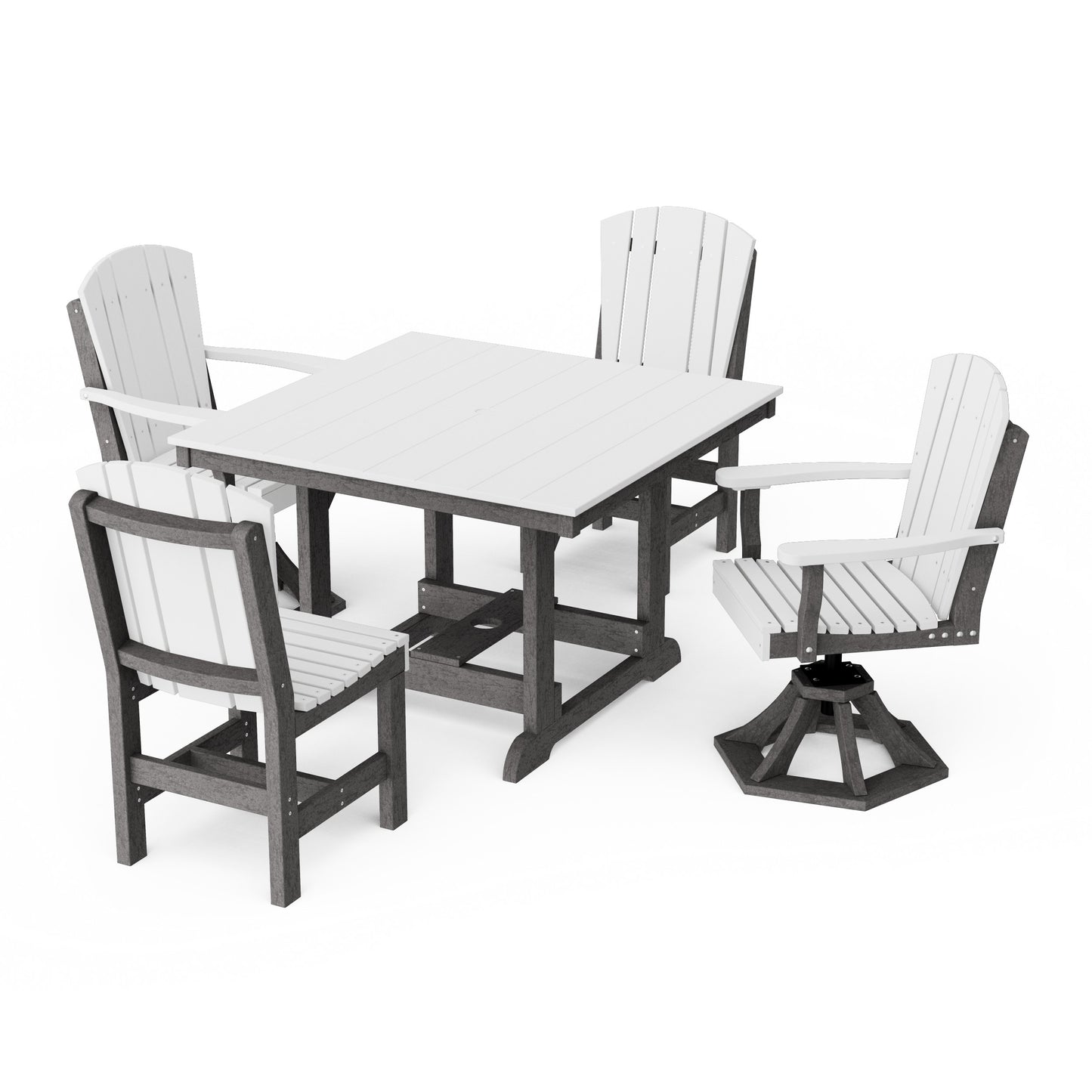 Heritage 5-Piece Dining Set with Swivel Chairs