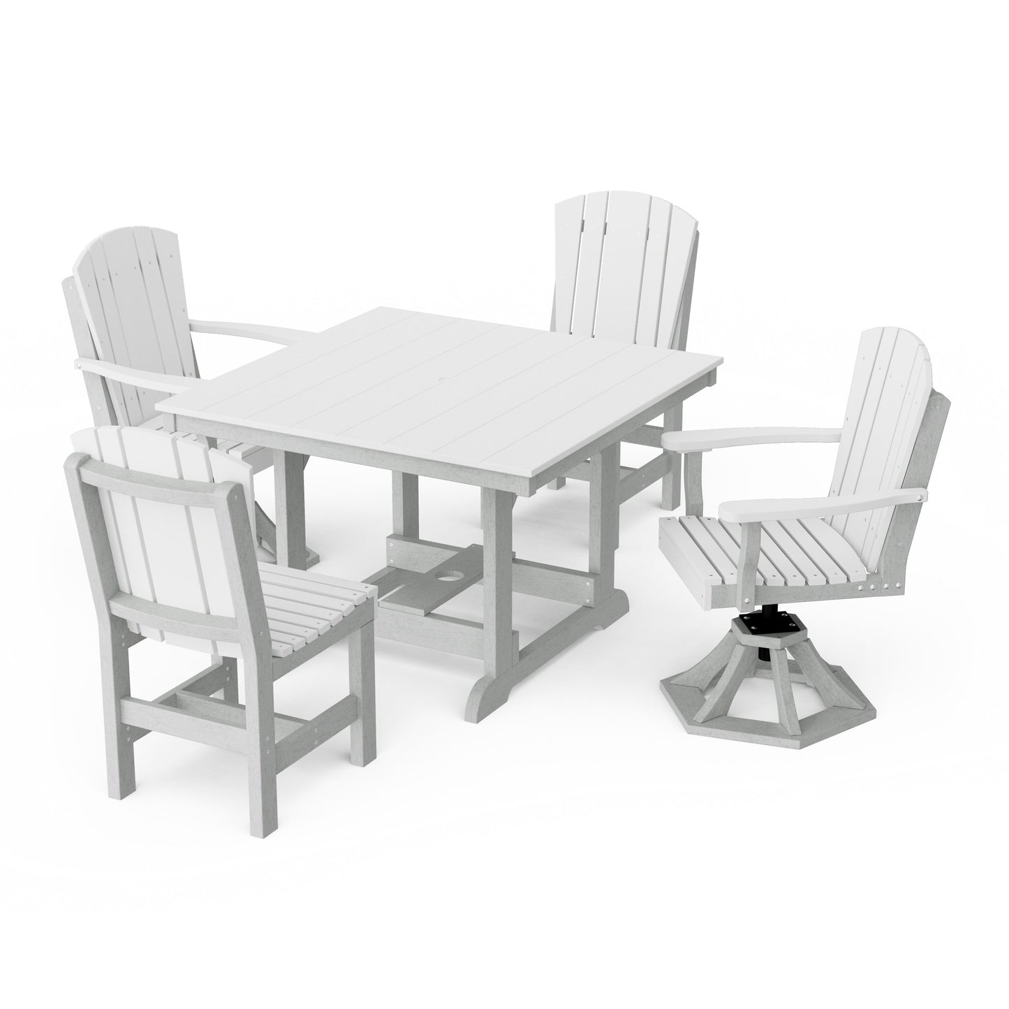 Heritage 5-Piece Dining Set with Swivel Chairs