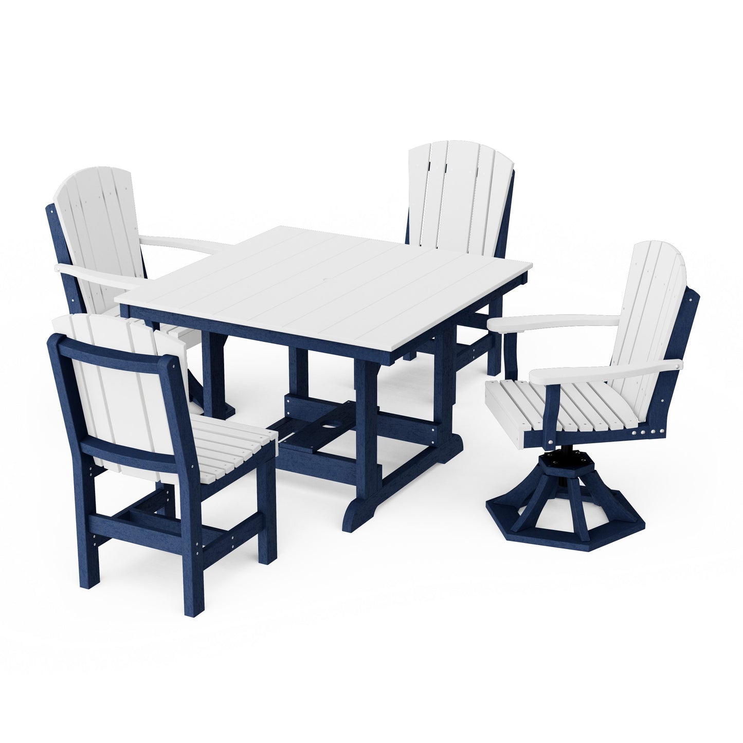 Heritage 5-Piece Dining Set with Swivel Chairs