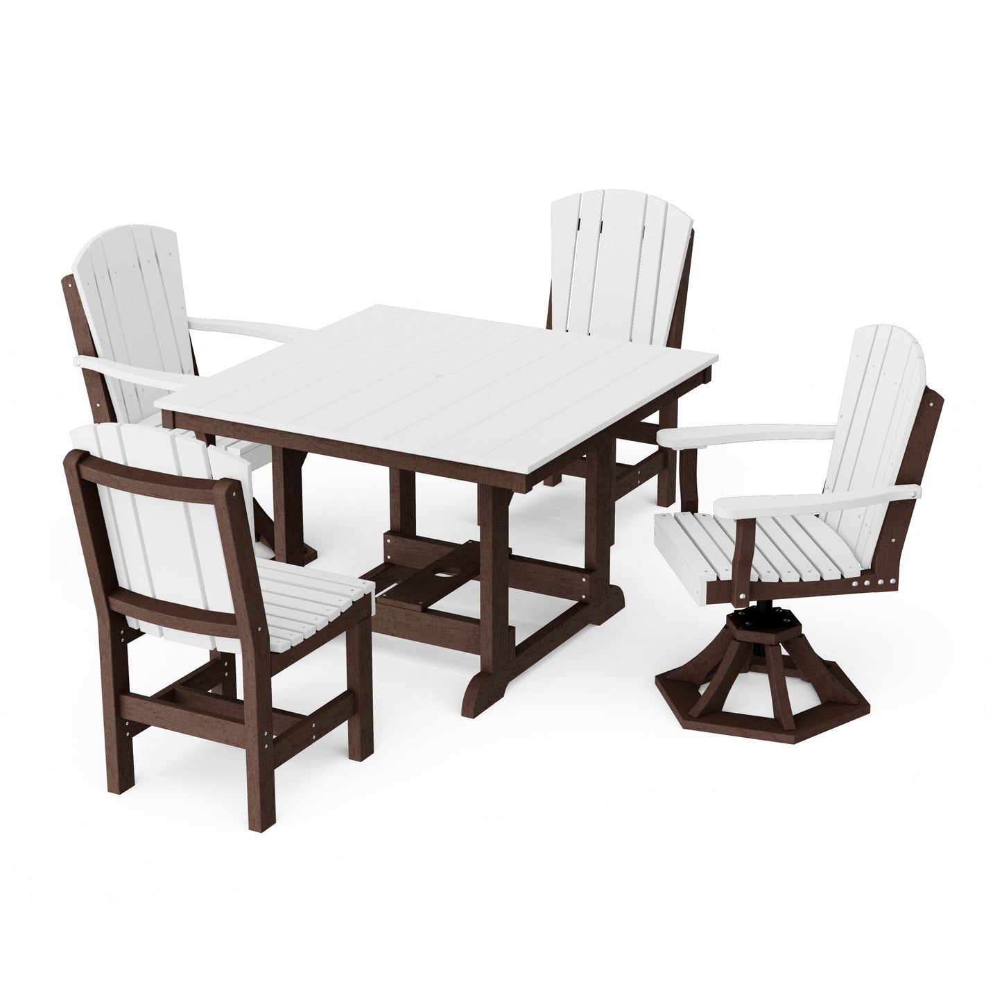 Heritage 5-Piece Dining Set with Swivel Chairs