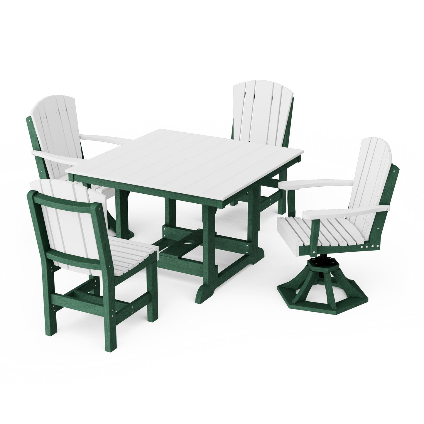 Heritage 5-Piece Dining Set with Swivel Chairs