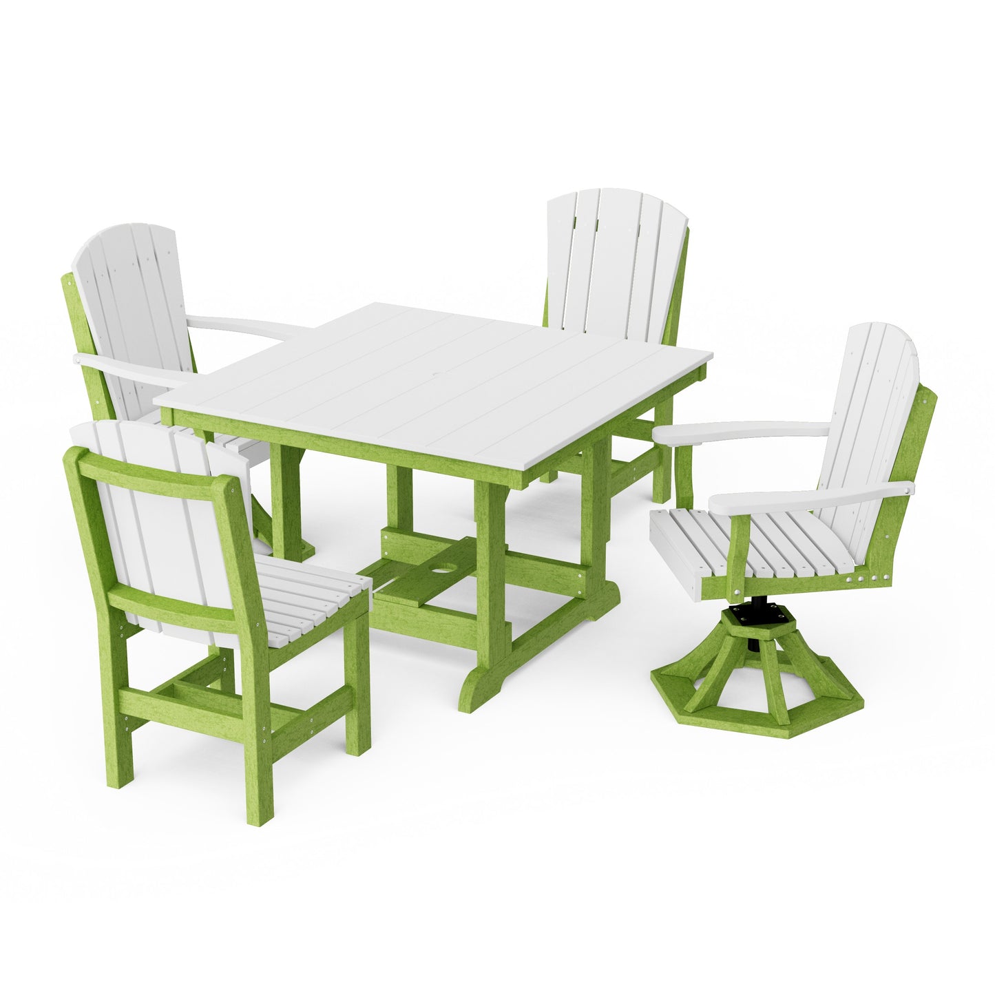 Heritage 5-Piece Dining Set with Swivel Chairs