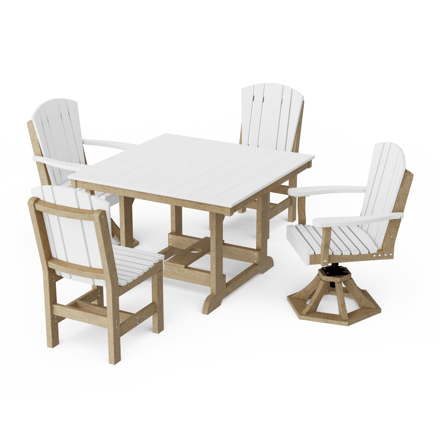Heritage 5-Piece Dining Set with Swivel Chairs