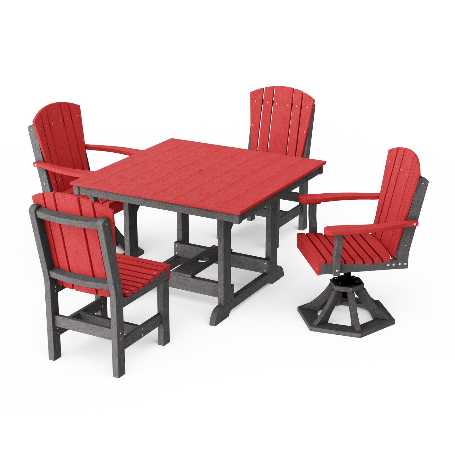 Heritage 5-Piece Dining Set with Swivel Chairs